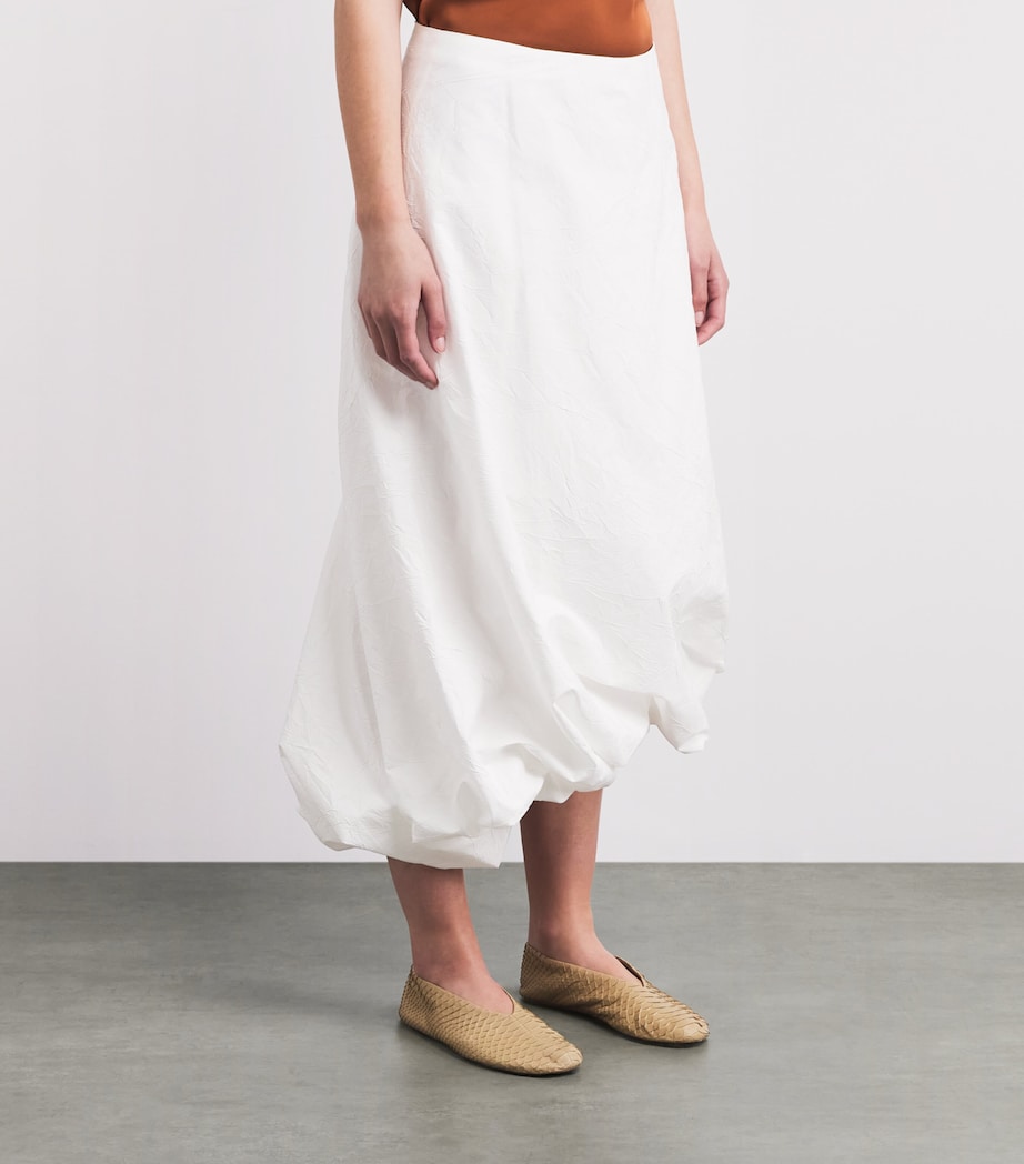 Róhe Womens Cotton-Blend Twisted Midi Skirt Optic White Image 4