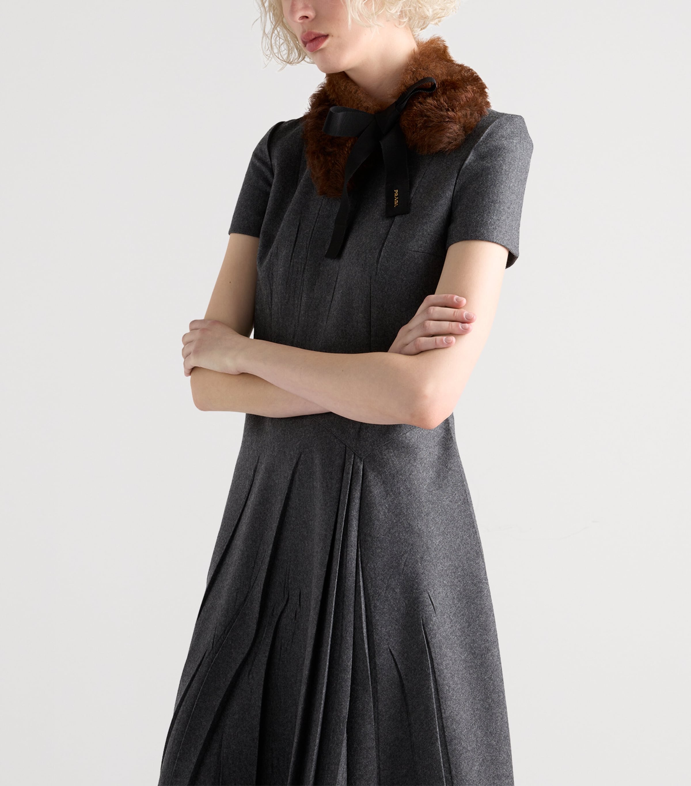 Wool Flannel Midi Dress F0480 Image 3