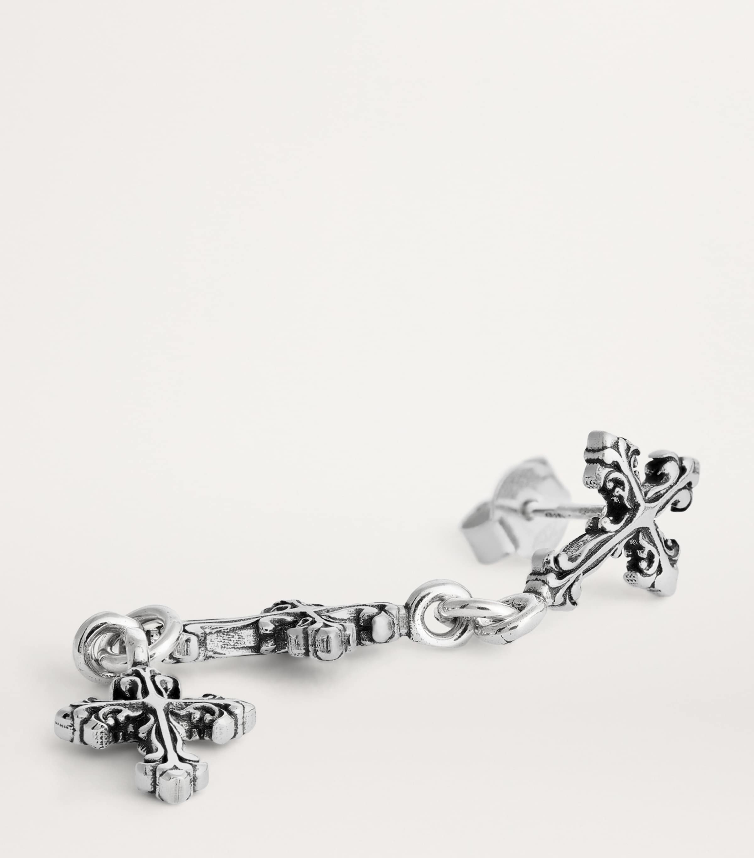 Emanuele Bicocchi Sterling Silver Cross Drop Single Earring