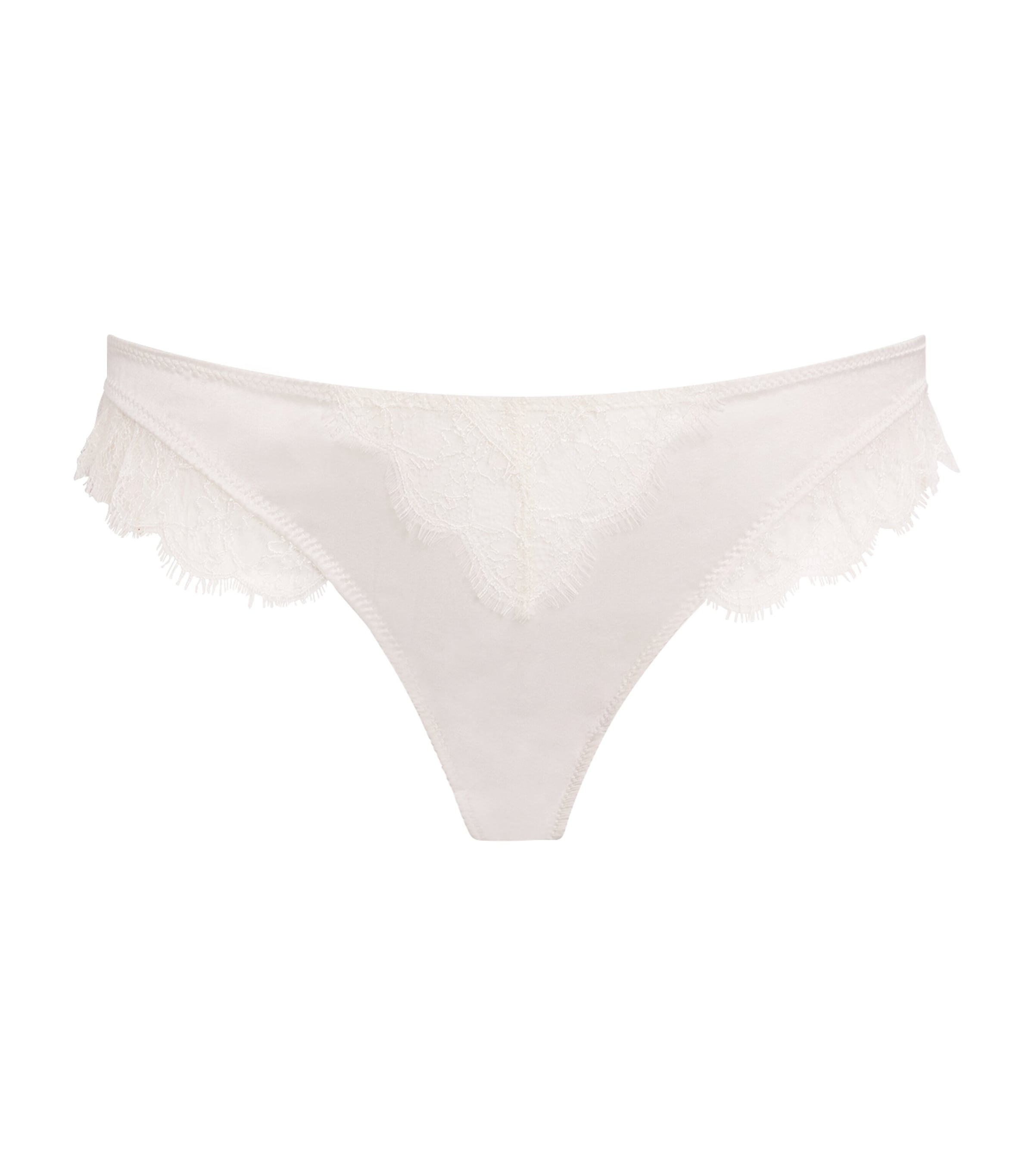 Kiki de Montparnasse Lace Insert Thong Ivory