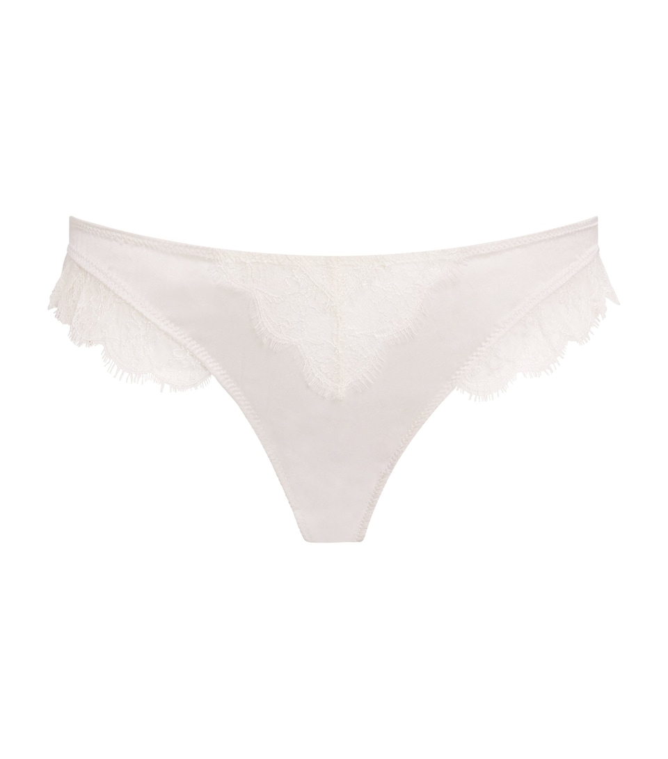 Kiki de Montparnasse Lace Insert Thong Ivory