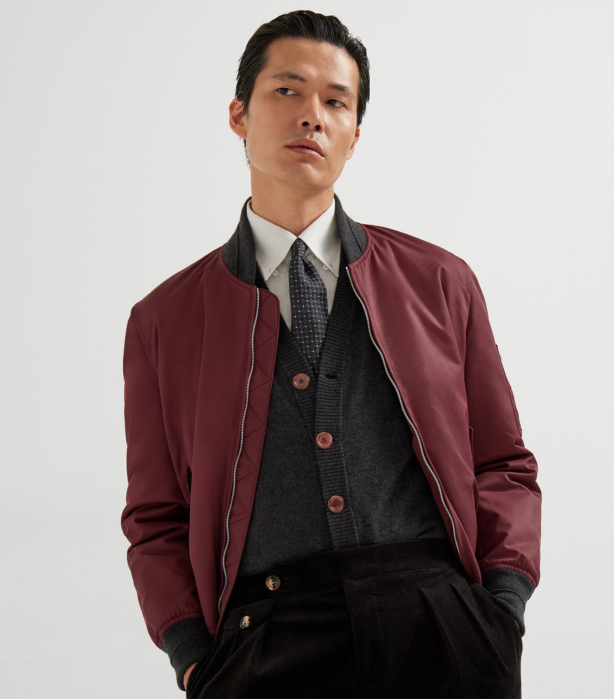 Cashmere Rib-Knit Cardigan CYO27 Image 5