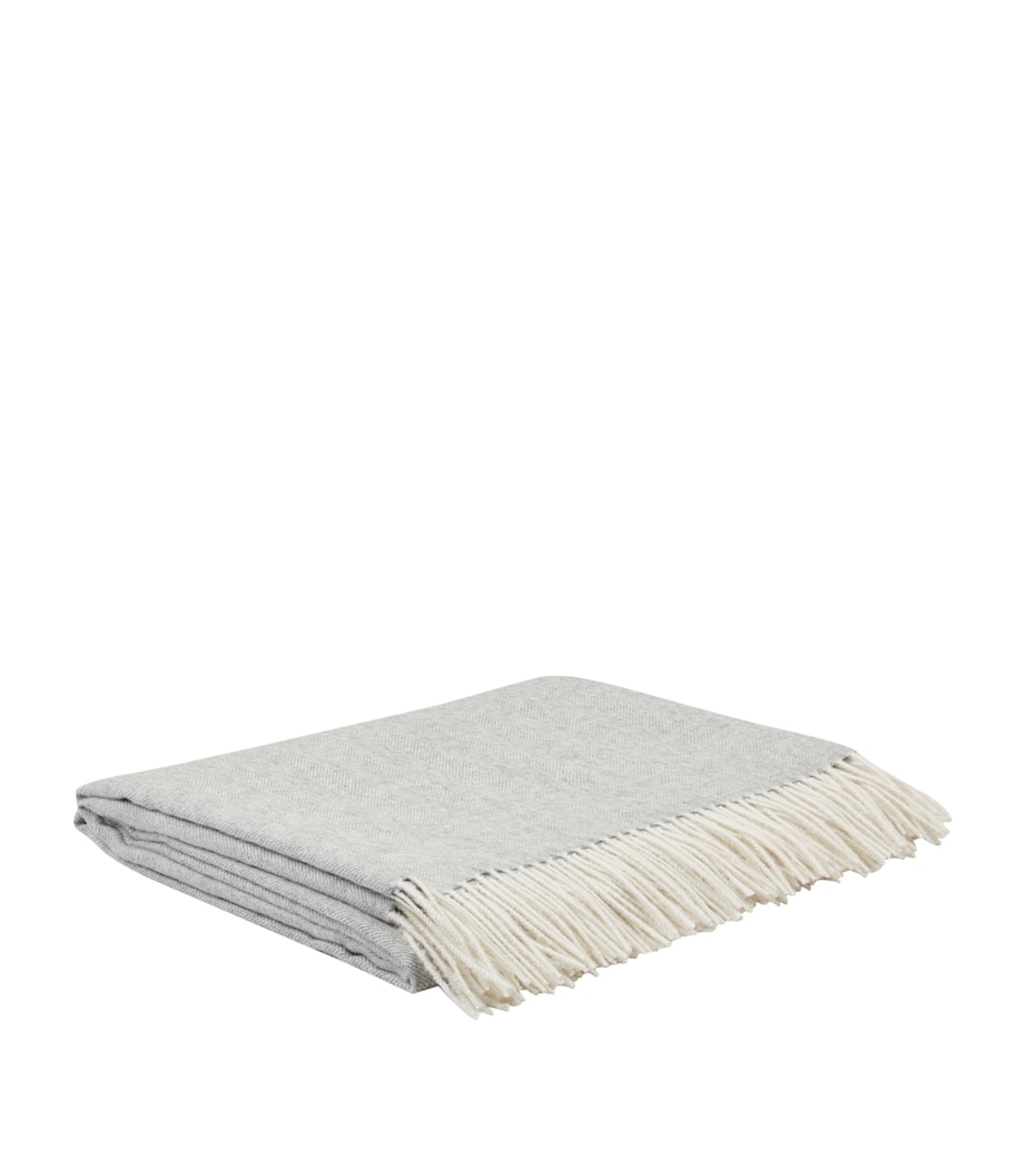 Herringbone Wool Throw (180cm x 130cm) HERRINGBONE PALE Image 1