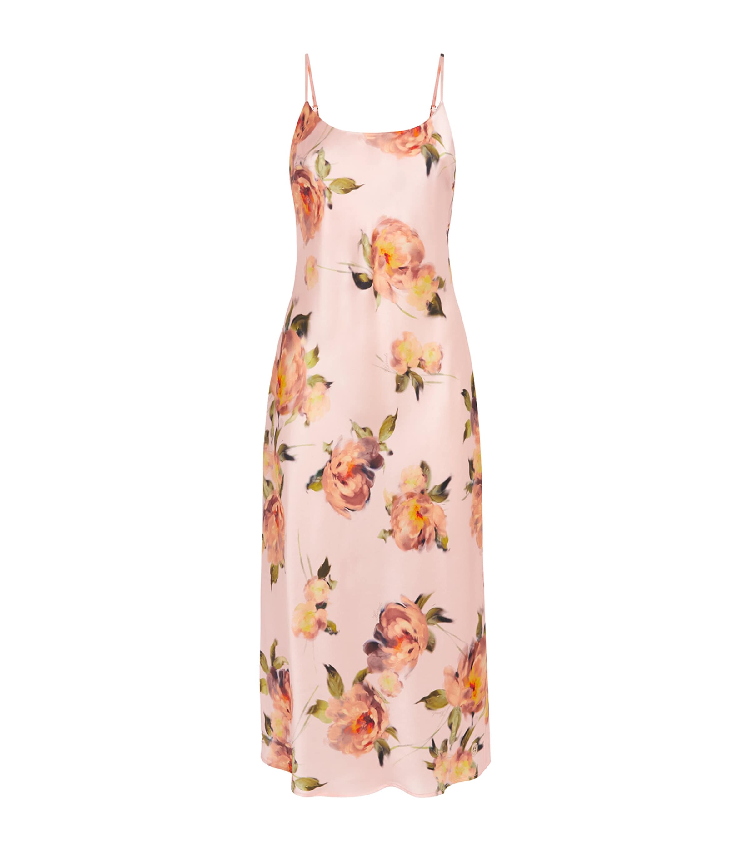 Harrods Womens Silk Midnight Rose Nightdress Pink Image 1