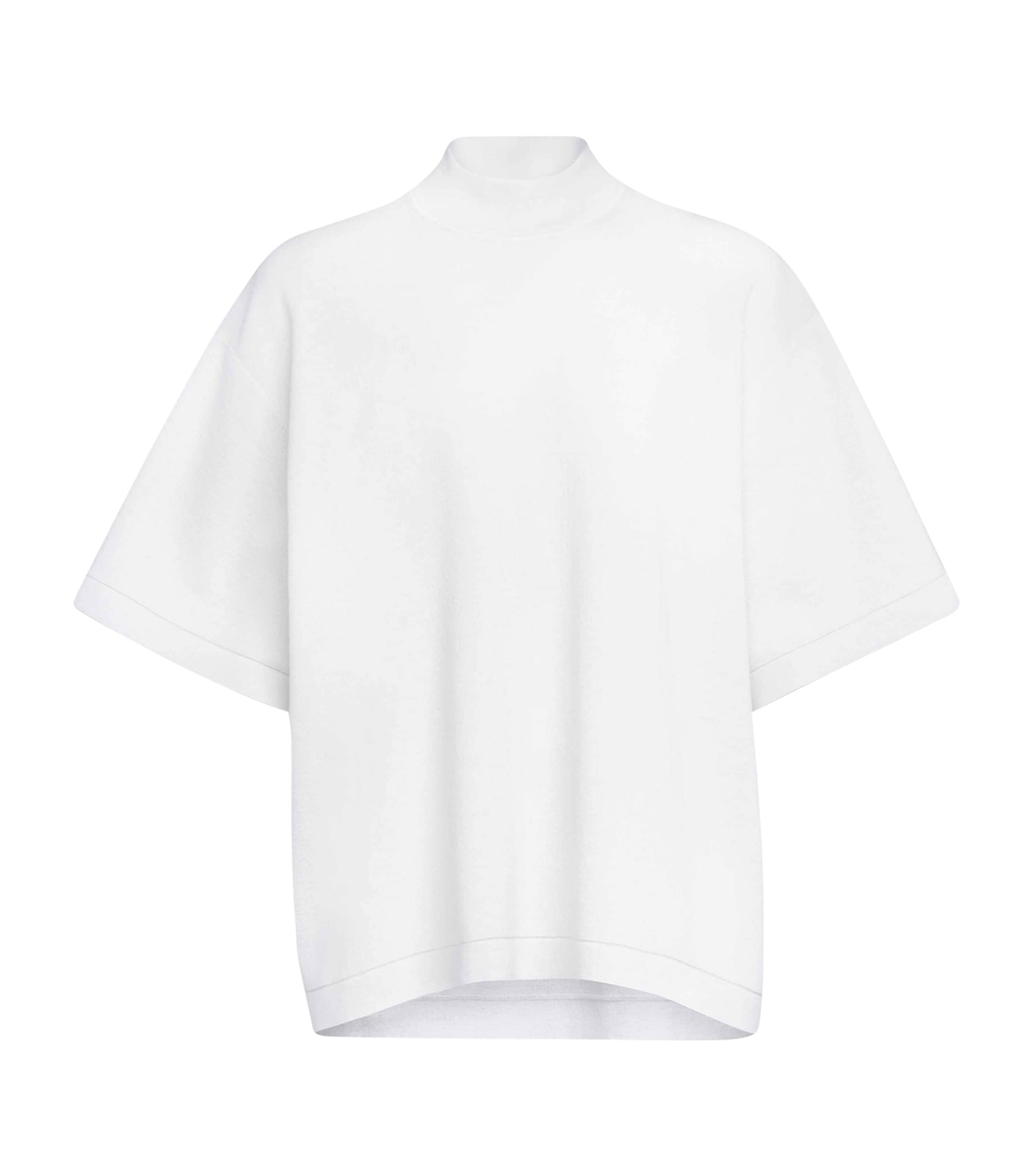 Alaïa Cotton-blend Knit T-shirt In White