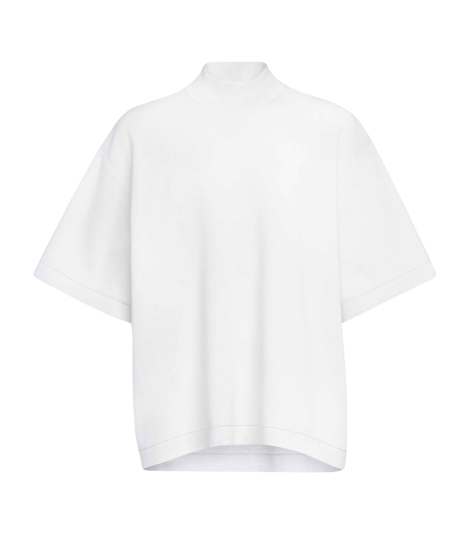 Cotton-Blend Knit T-Shirt BLANC Image 1