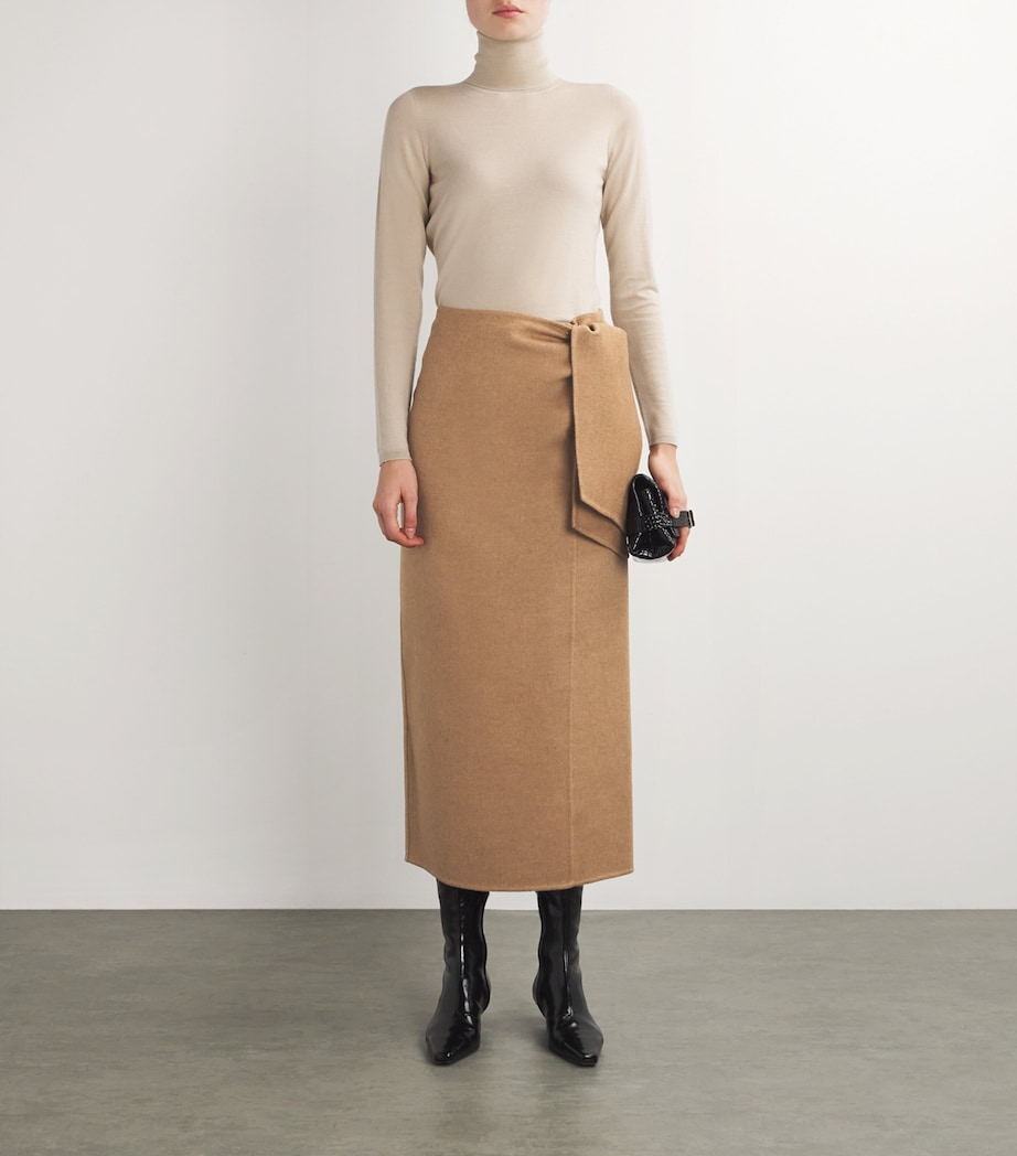 Camel Wool Midi Skirt CAMEL Image 2