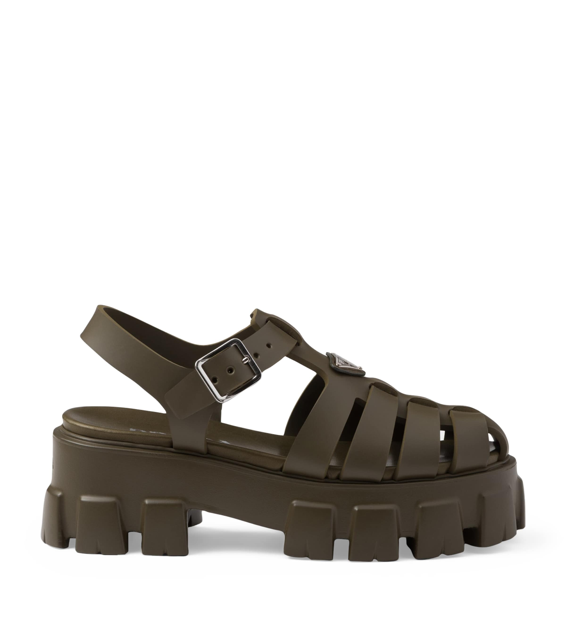 Prada Rubber Logo Chunky-sole Fisherman Sandals In Multi
