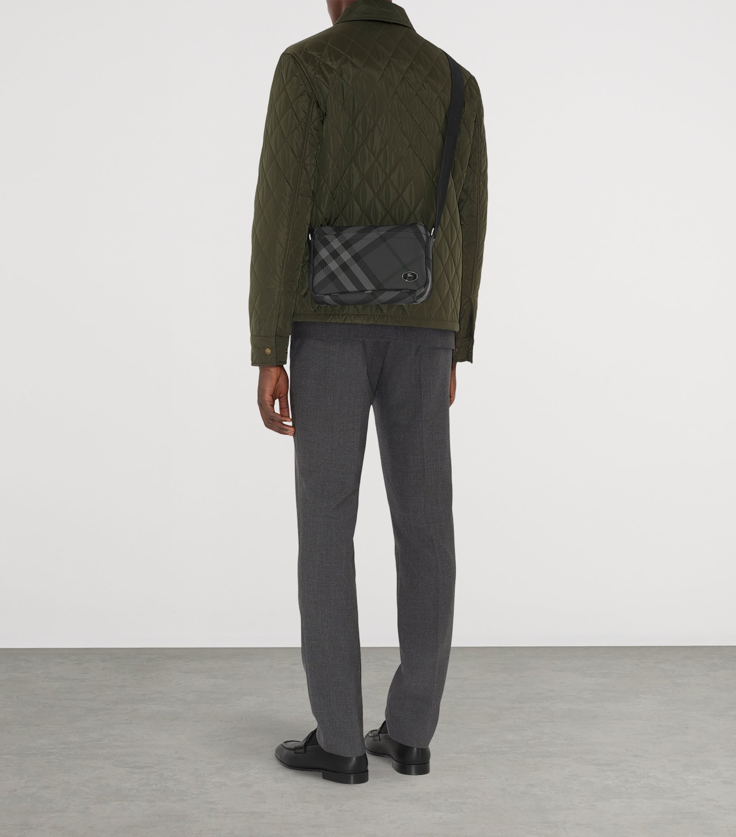 Slim Grid Cross-Body Bag CHARCOAL Image 2