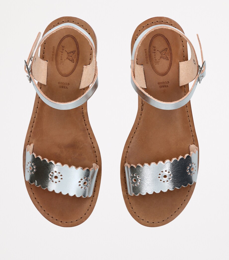 papouelli Leather Anais Sandals Silver Image 4