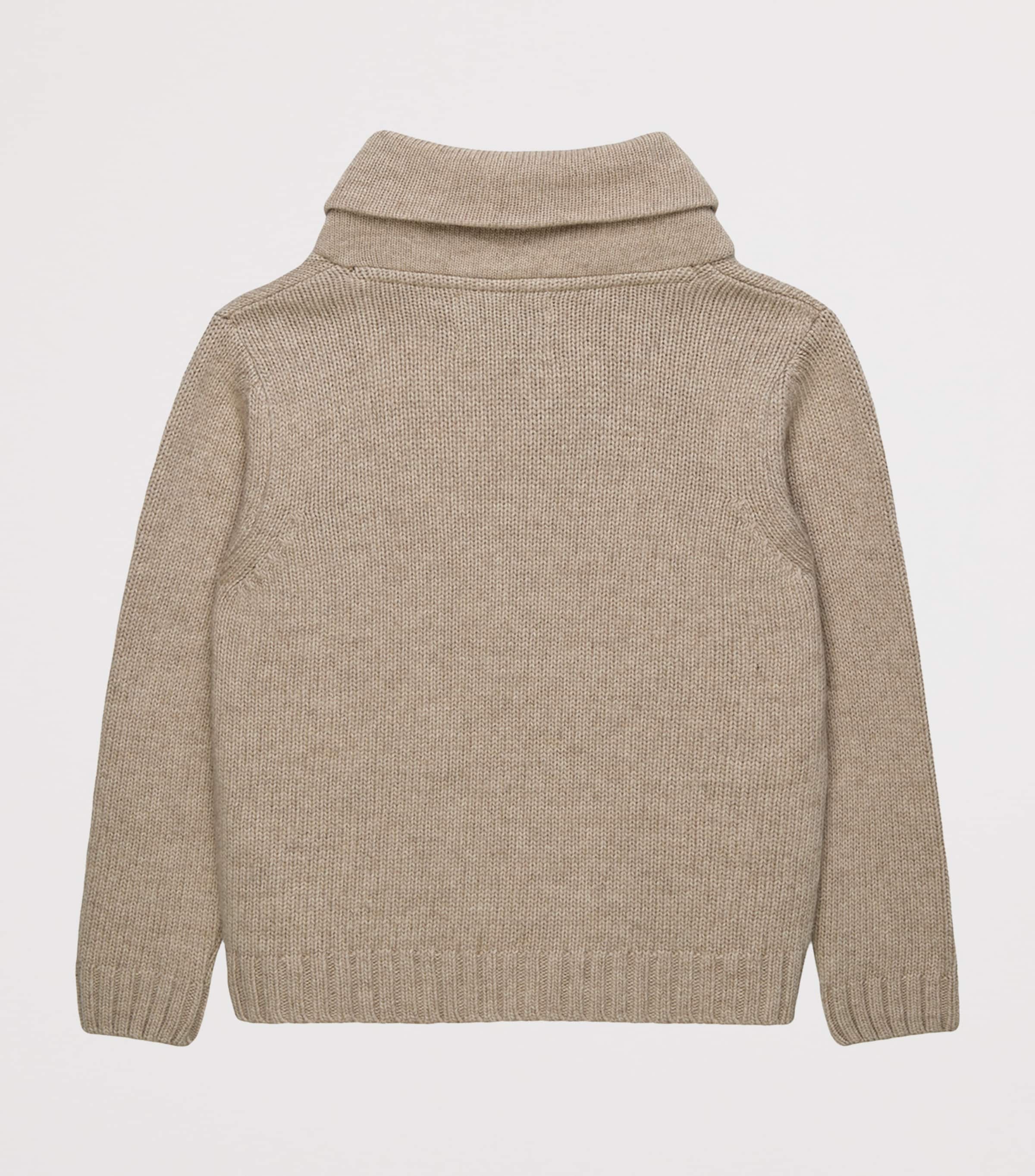 Trotters Wool-Cashmere-Blend Timothy Teddy Sweater (6-11 Years) Oatmeal Image 2