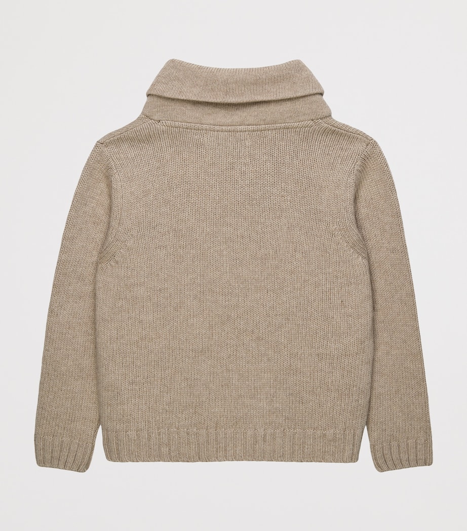 Trotters Wool-Cashmere-Blend Timothy Teddy Sweater (6-11 Years) Oatmeal Image 2
