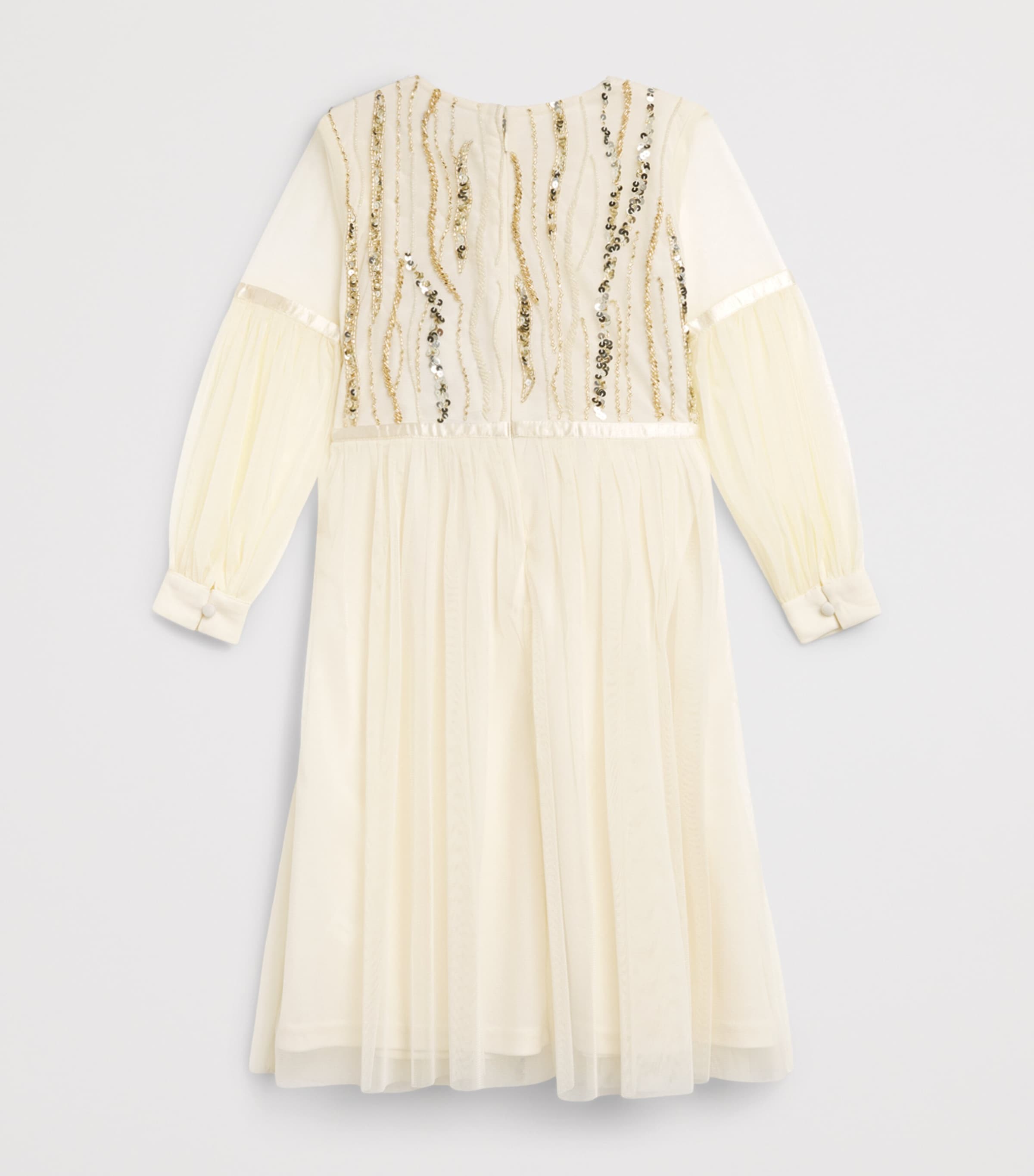 Raishma Tulle Embellished Sarafina Dress (3-12 Years) Cream Image 2