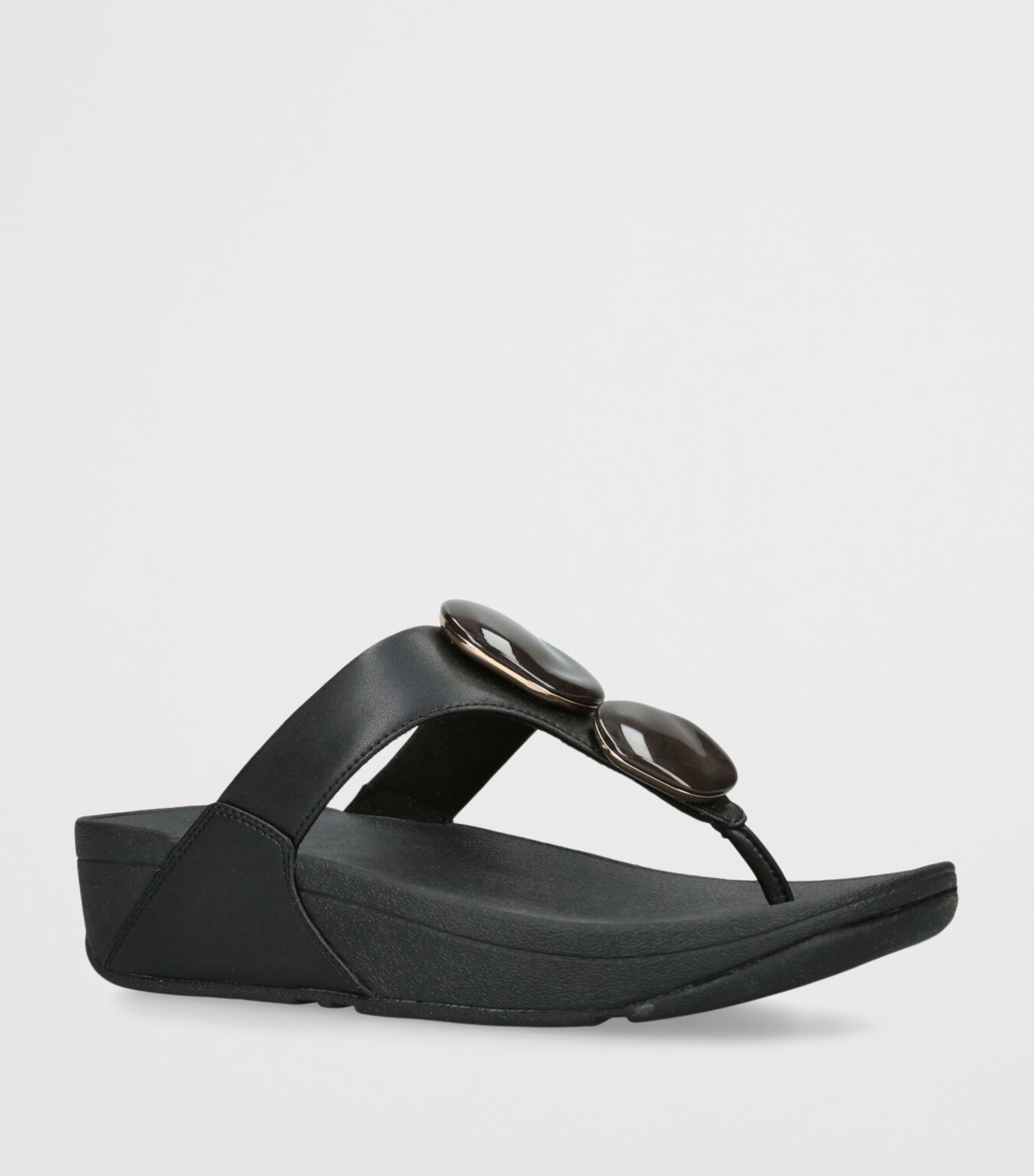 FitFlop Marble Stone Lulu Toe-Post Sandals 50 Black Image 3