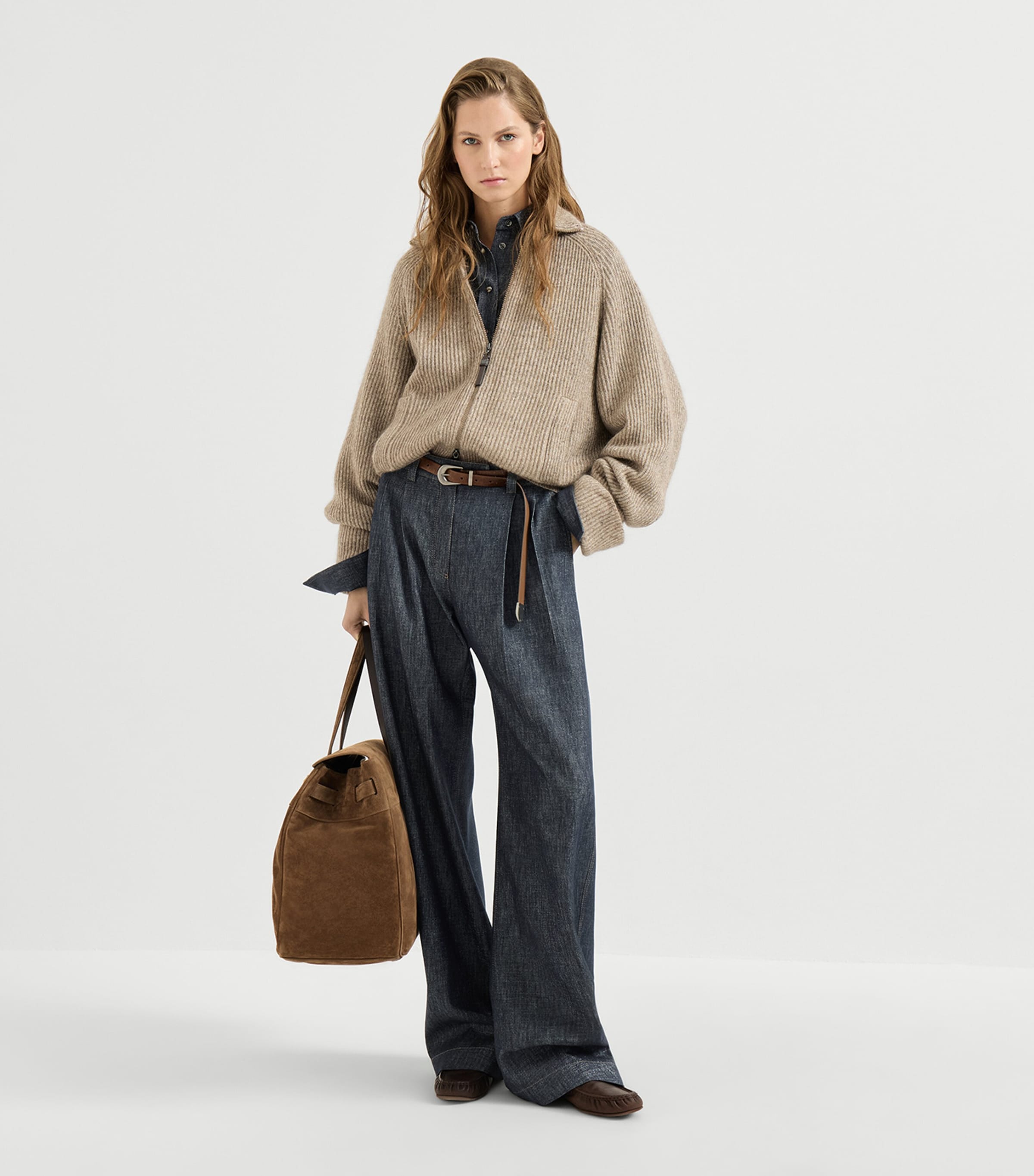 Brunello Cucinelli Womens Sparkling Denim Trousers Image 5
