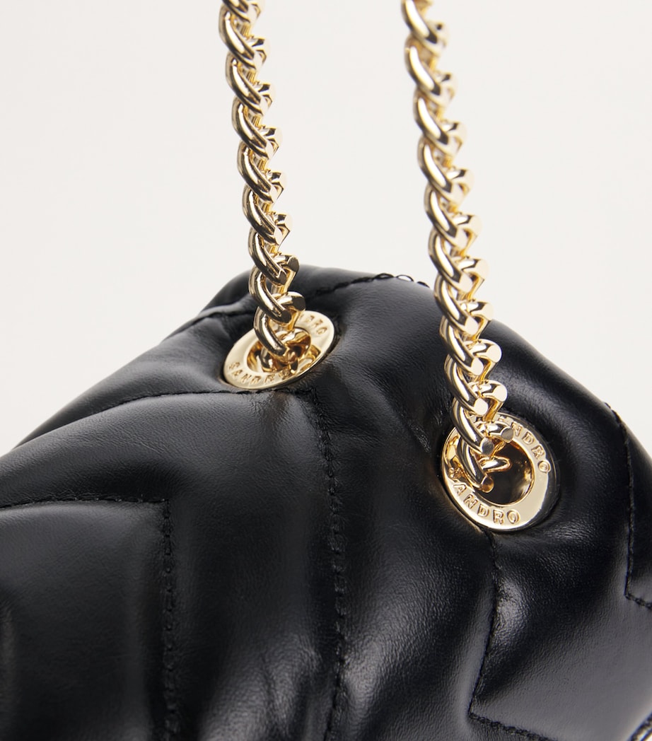 Quilted Leather Yza Shoulder Bag BLACK Image 6