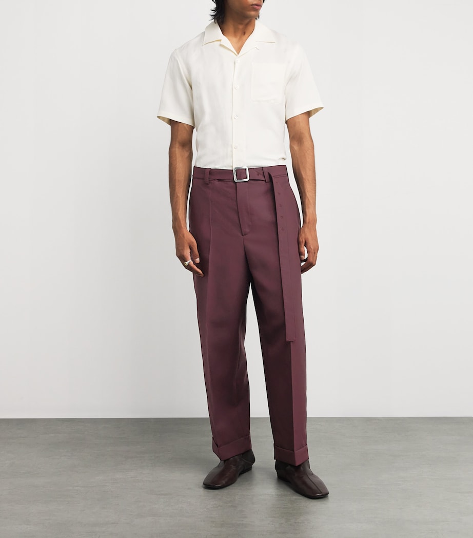Wool Belted Trousers ORCHID Image 2