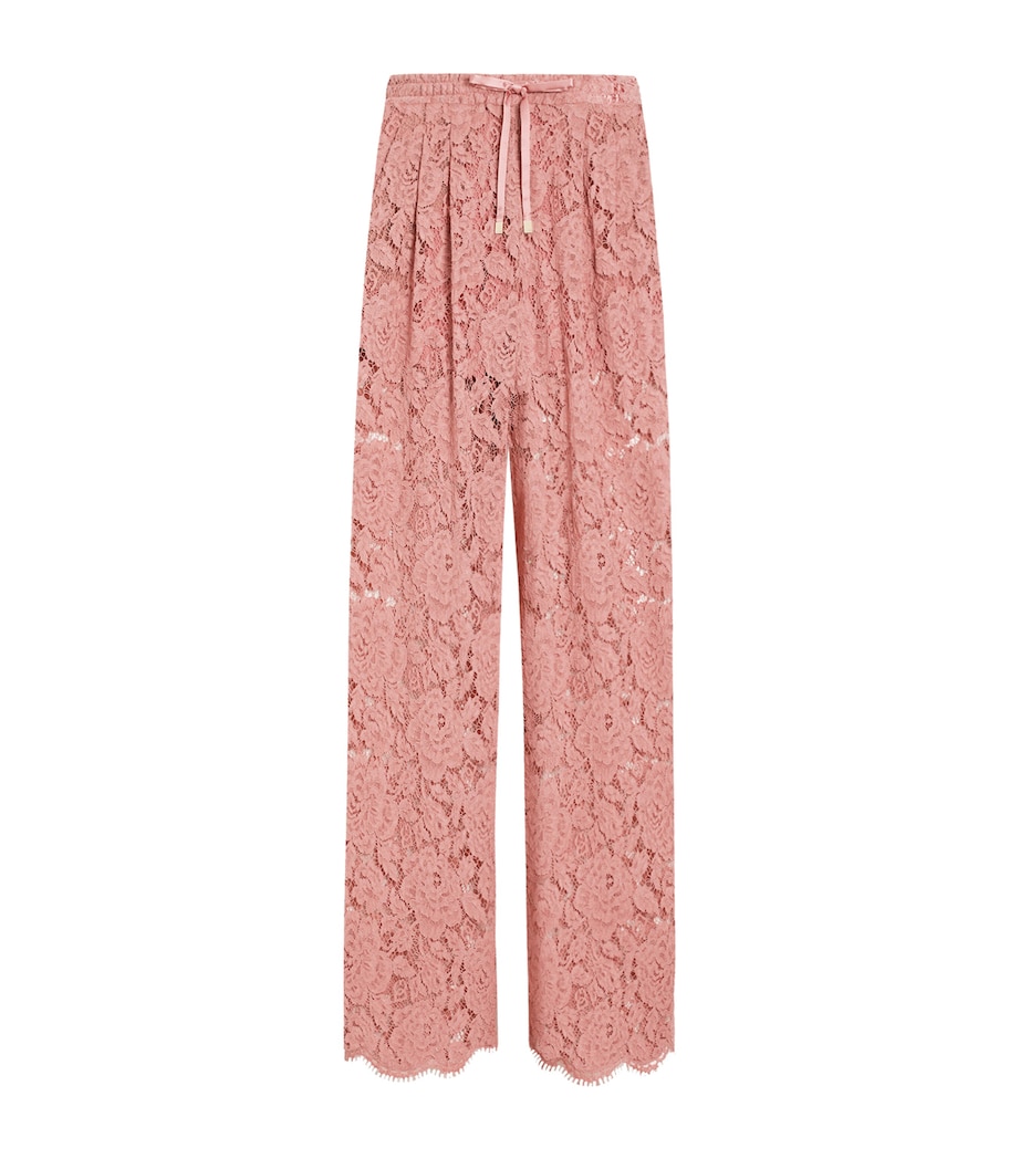 Lace Wide-Leg Trousers F0473-POWDER PINK Image 1