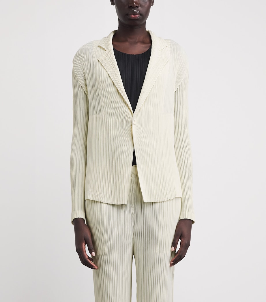Issey Miyake Womens Hatching Pleats Blazer Off White Image 4