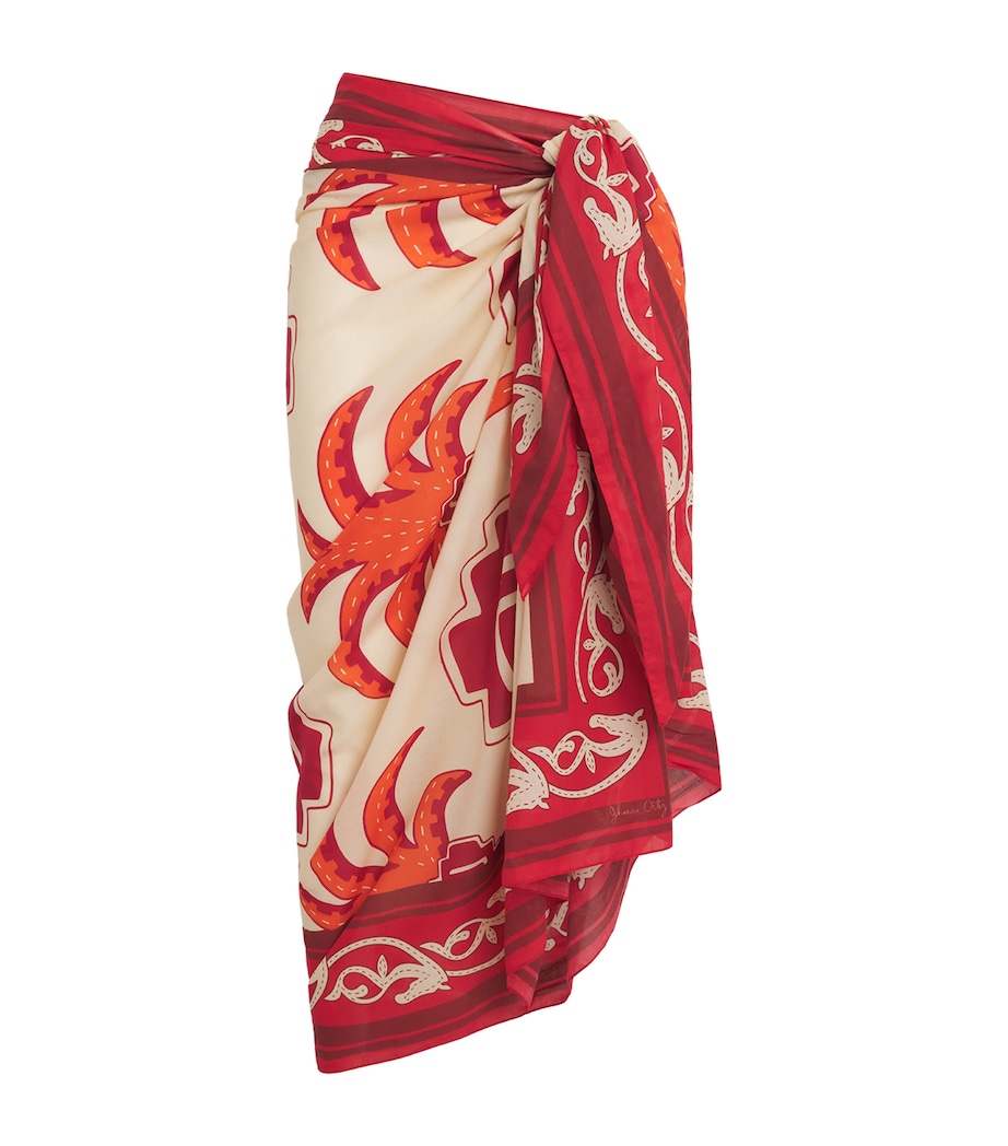 Cotton Palm Pareo MEXIC RED/ECRU/WINE Image 1