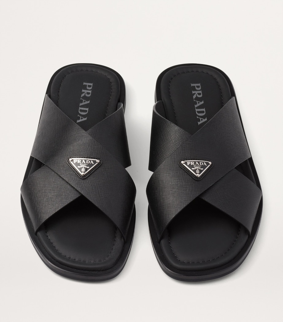 Saffiano Leather Crossover Sandals F0002 Image 4
