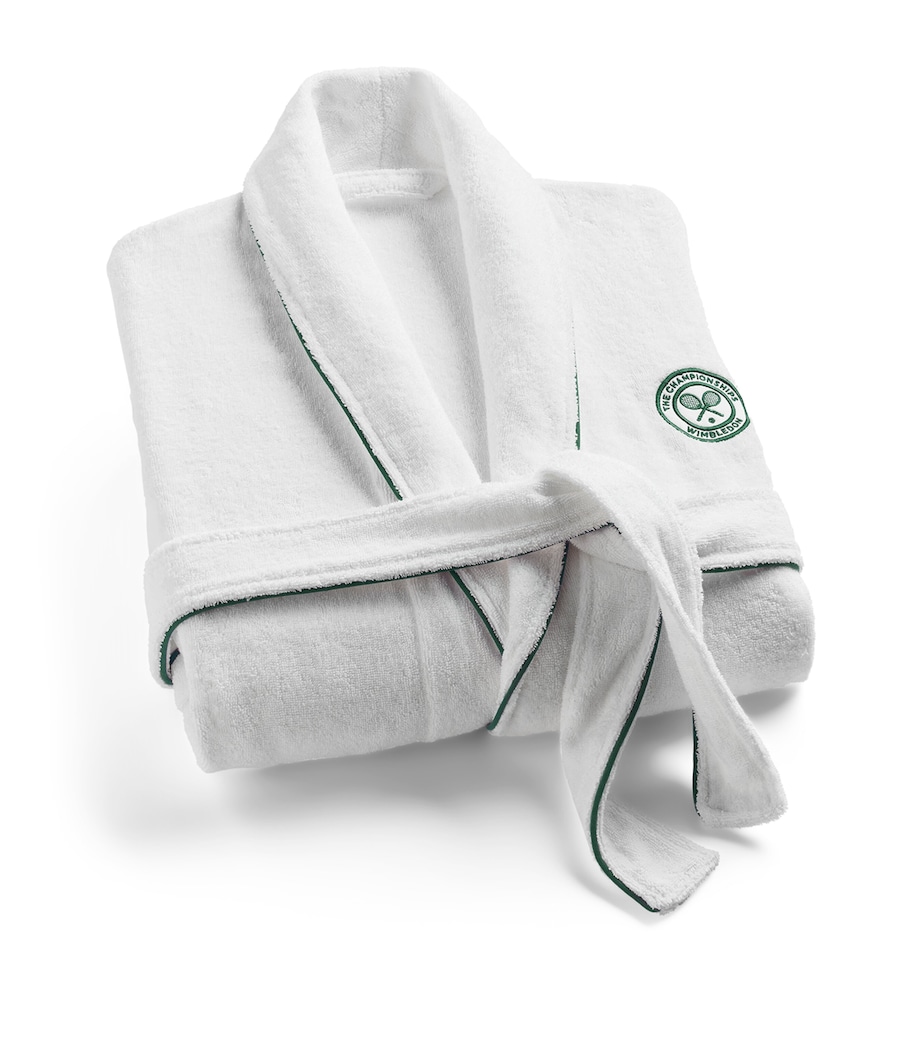 x Wimbledon Baseline Robe (Medium) WHITE/GREEN Image 1