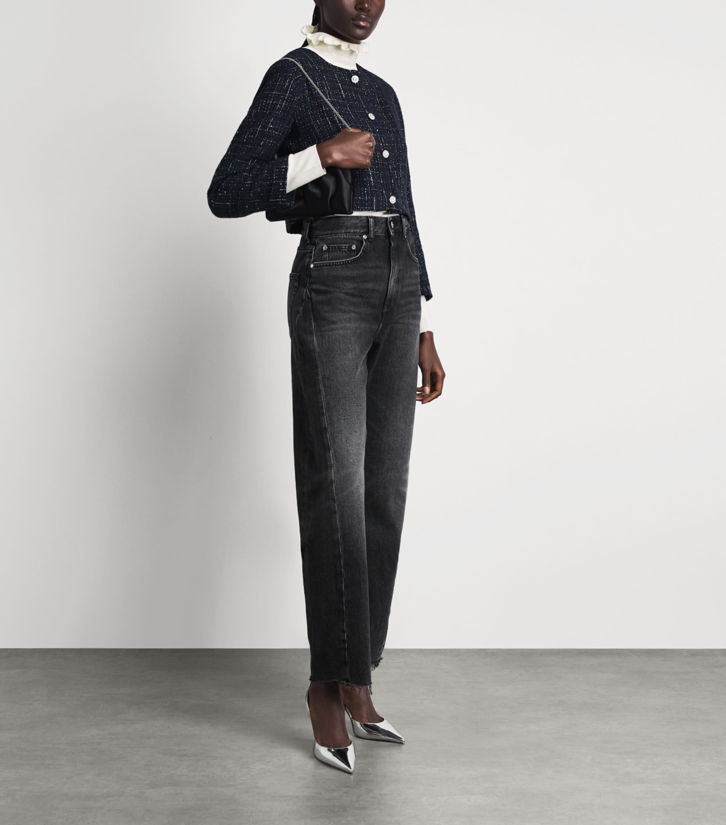 Sandro Paris Womens Barrel Jeans Dark Grey Image 2