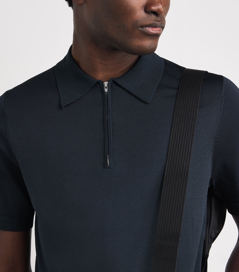 Half-Zip Polo Shirt ROYAL BLUE Image 6