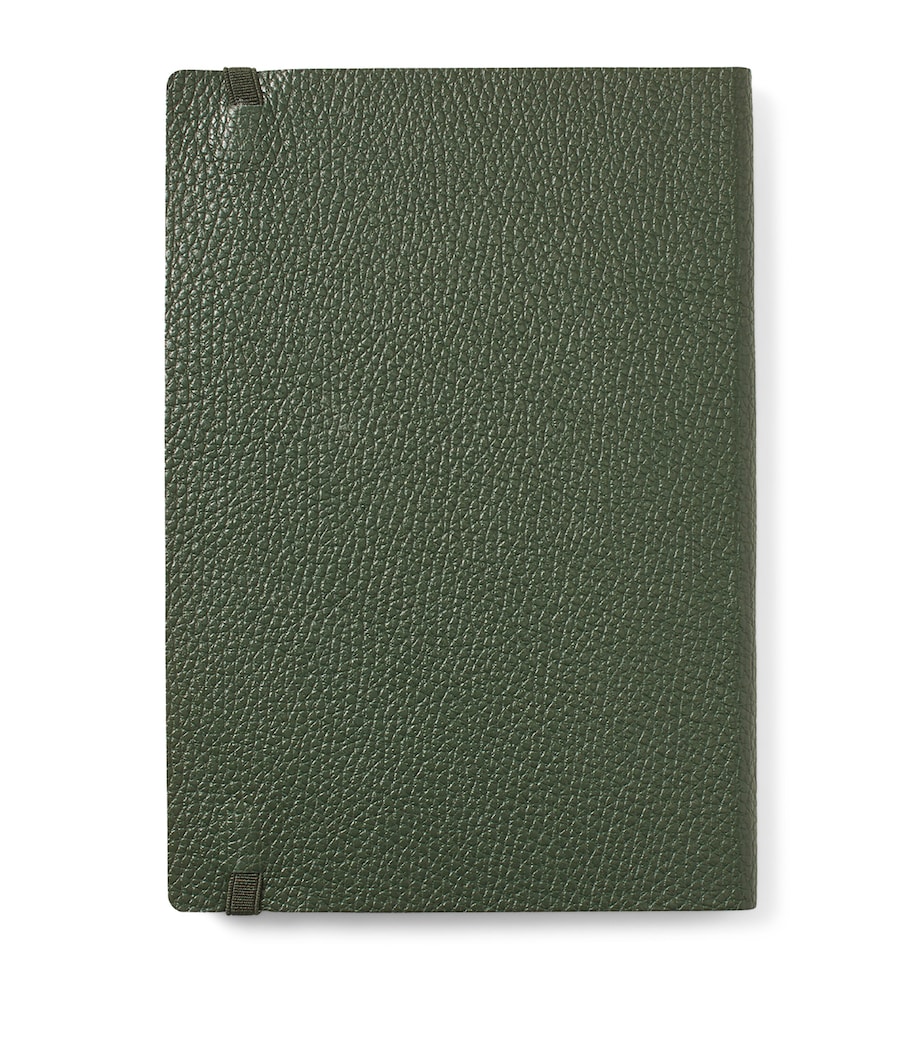 Grained Leather Bound A5 Notebook EVERGREEN Image 3