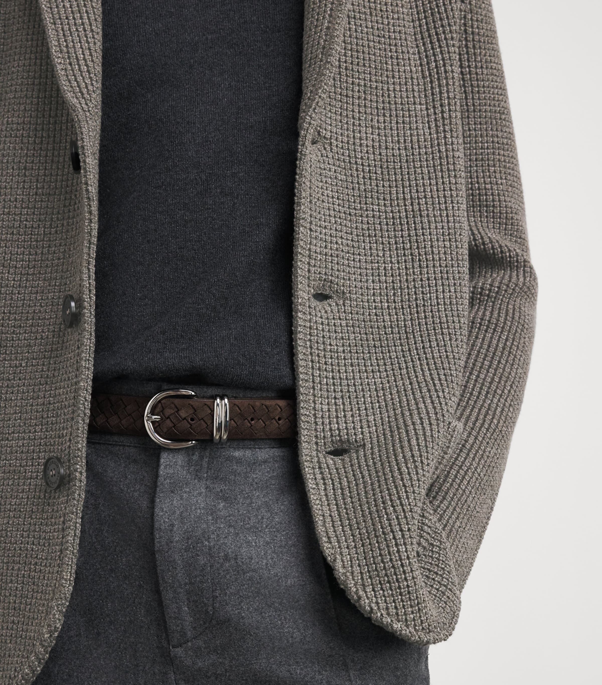 Maurizio Baldassari Mens Virgin Wool Brenta Shacket Lunar Rock Grey Image 3