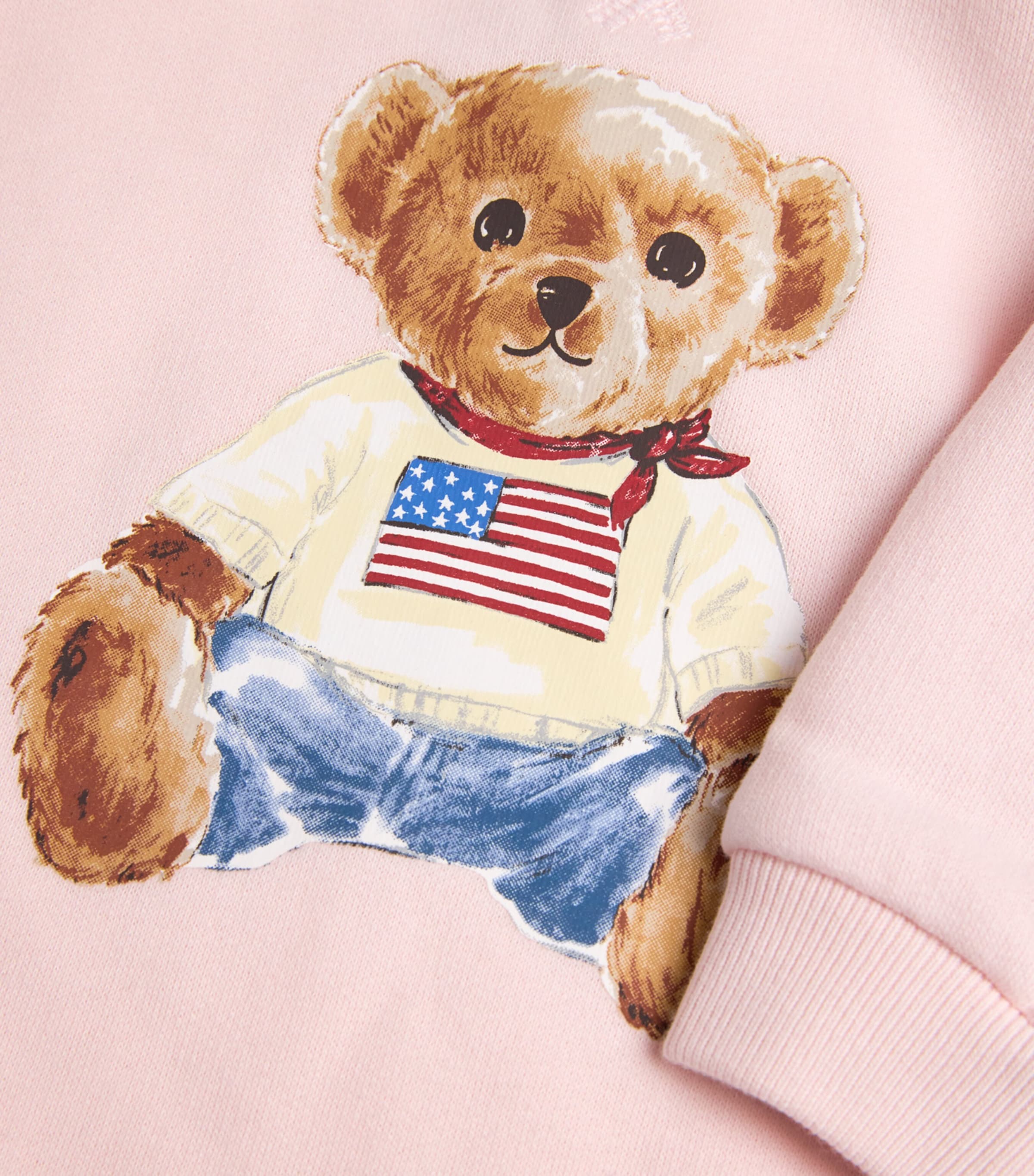 Ralph Lauren Kids Stretch-Cotton Bear All-In-One (3-9 Months) Delicate Pink Image 3