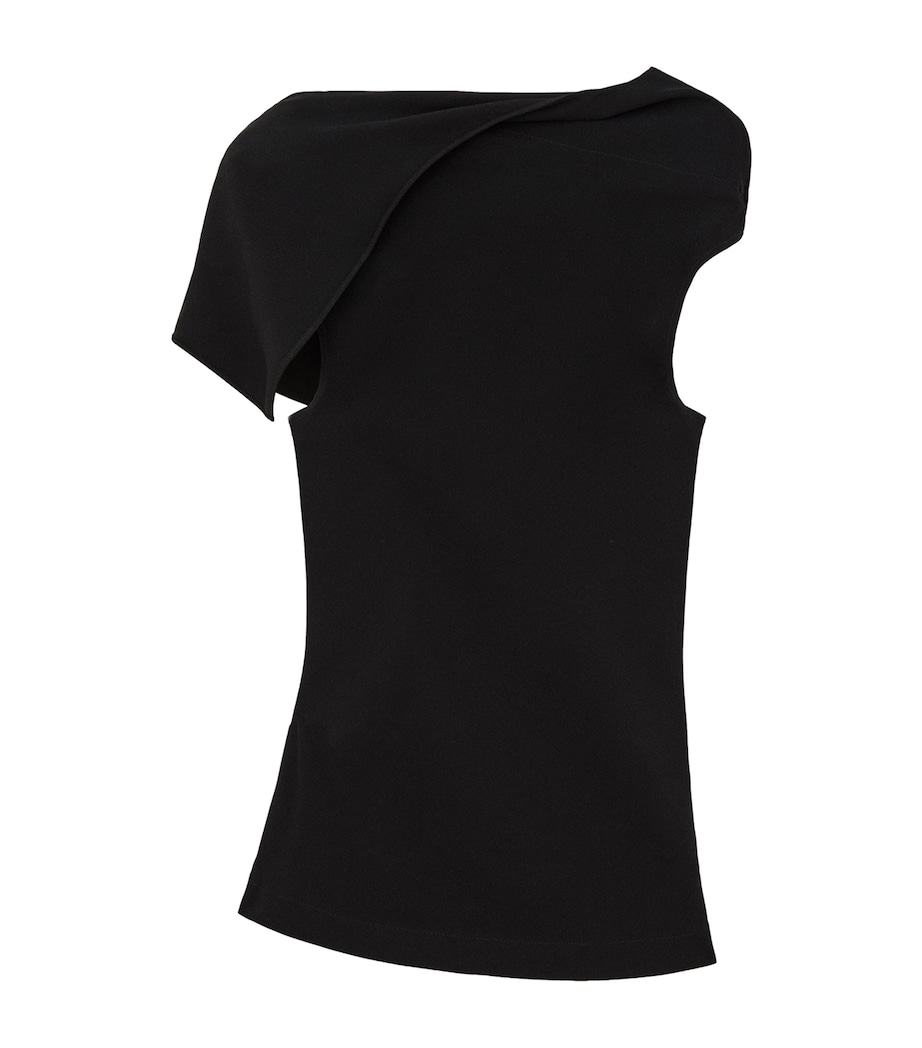 LOEWE Womens Asymmetric Draped Top Black Image 1