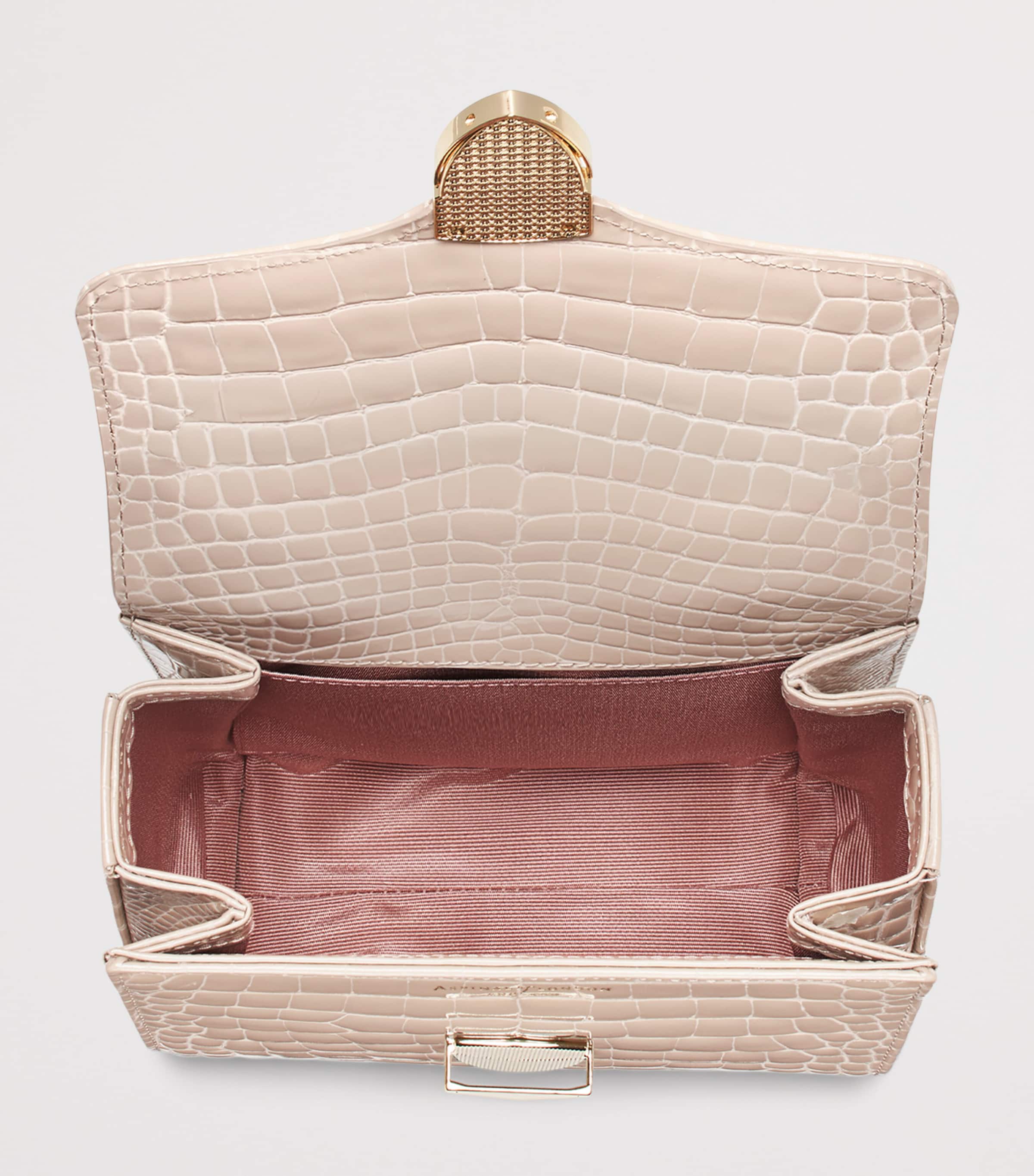 Aspinal Of London Mini Leather Mayfair Top-Handle Bag Taupe Image 5