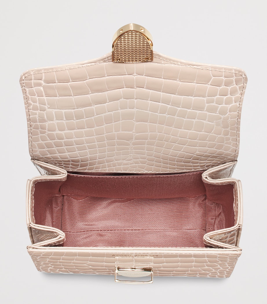 Aspinal Of London Mini Leather Mayfair Top-Handle Bag Taupe Image 5