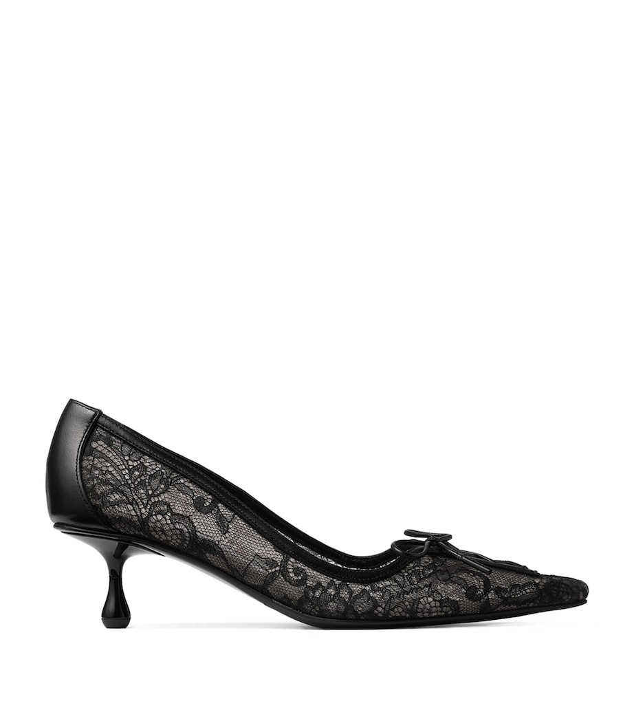 Jimmy Choo Womens Scarlett 50 Lace Pumps Black/black Image 1