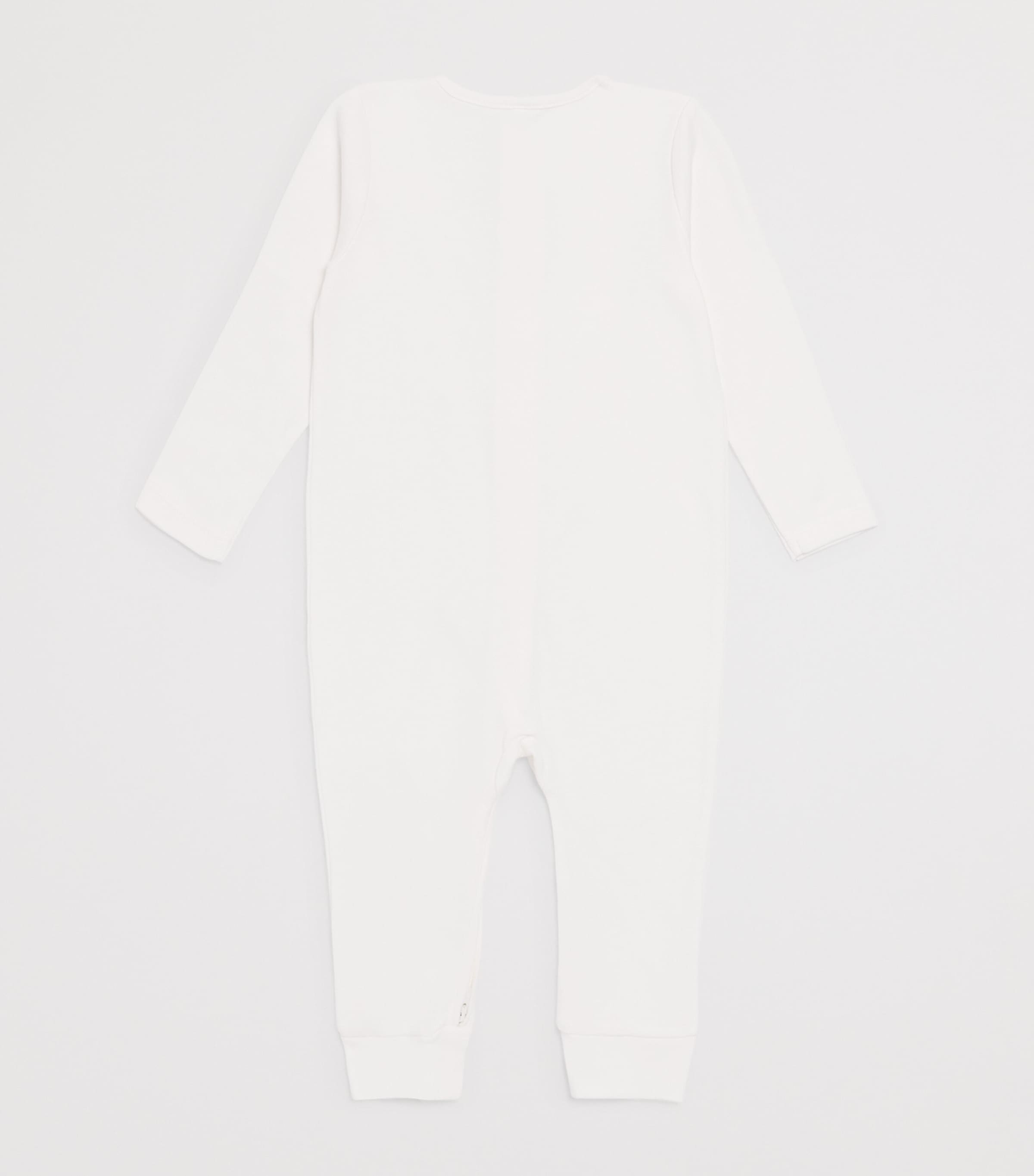 Bamboo-Cotton Clever Zip Sleepsuit WHITE Image 2