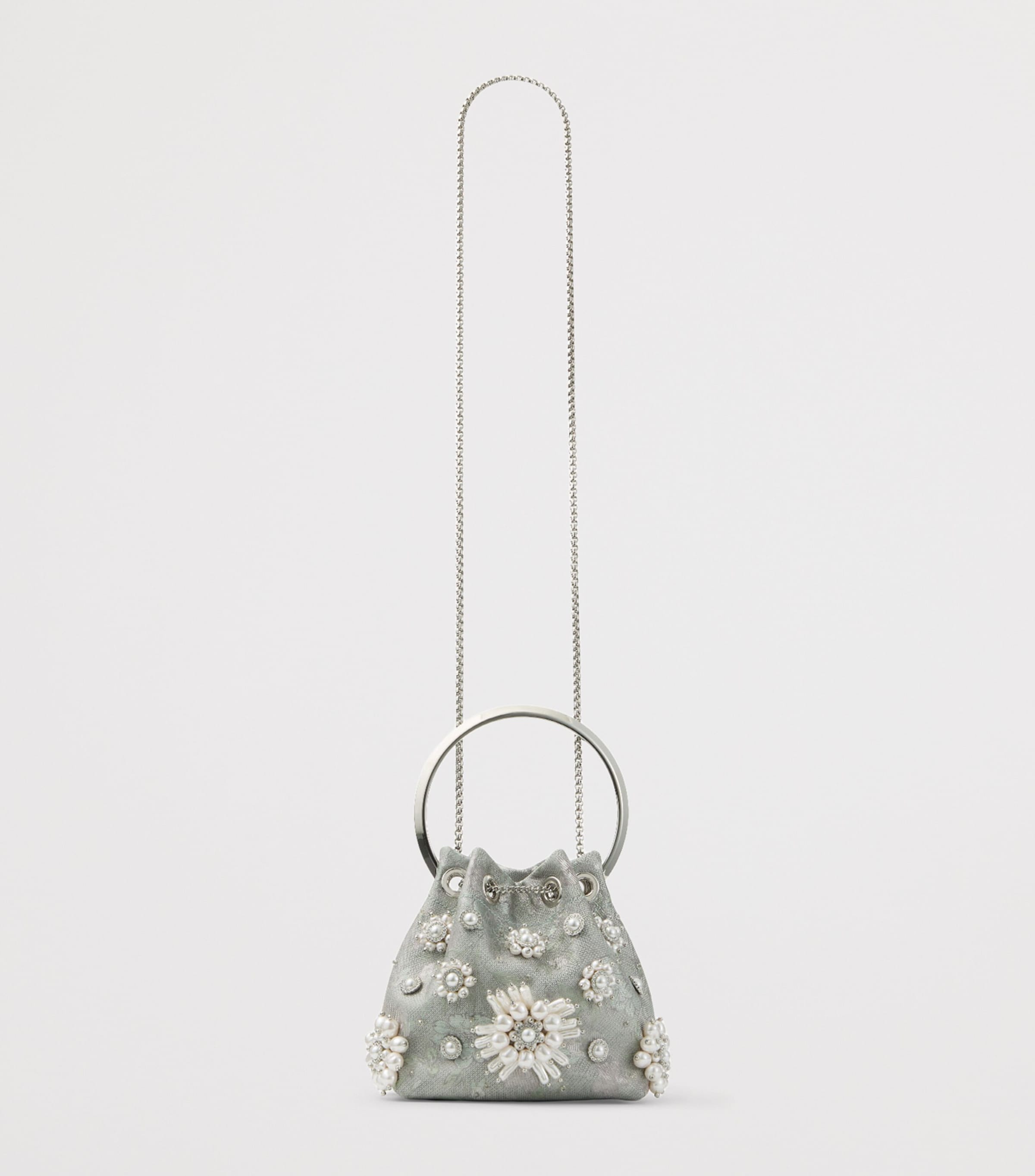 Jimmy Choo Green Beaded Bon Bon Top-Handle Bag | Harrods JP