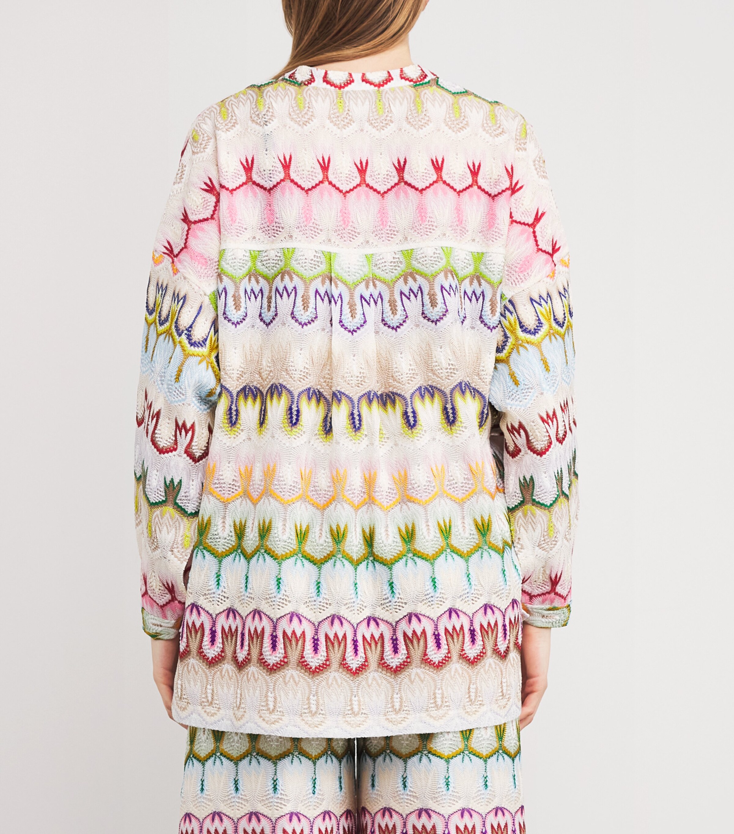 Missoni Womens Collarless Geometric Blouse Multi Image 4