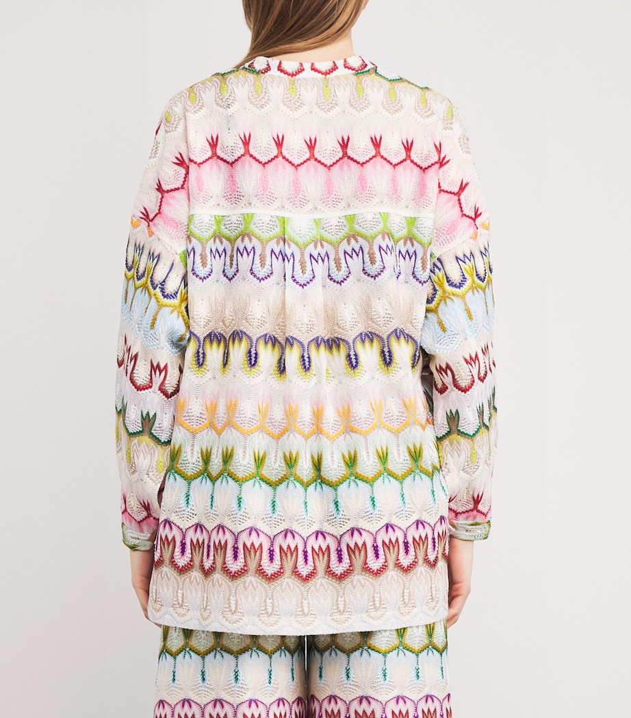Missoni Womens Collarless Geometric Blouse Multi Image 4