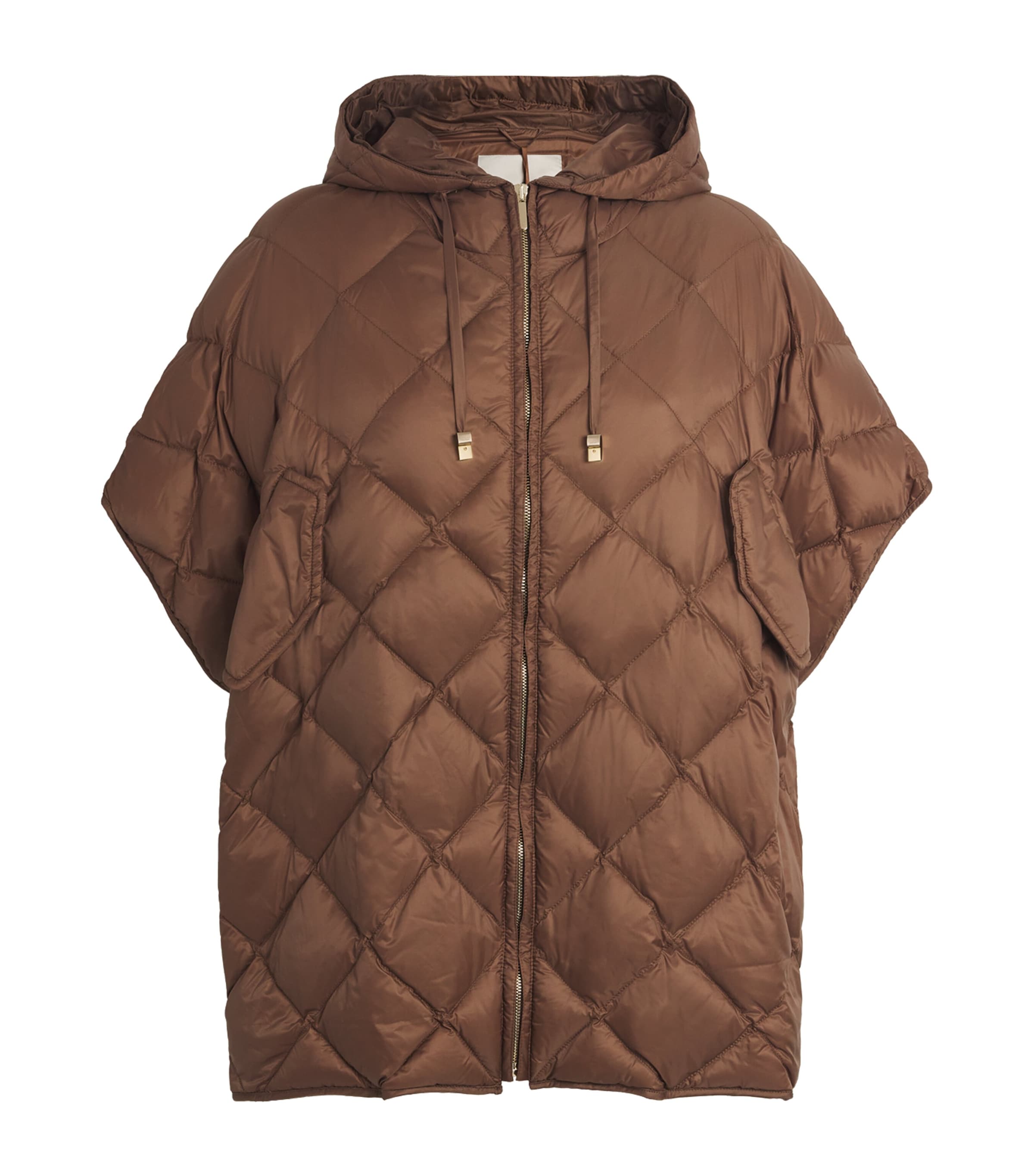 Max Mara Down The Cube Quilted Jacket In Brown