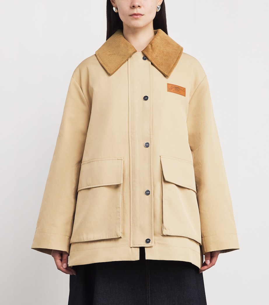 Woven Twill Midi Jacket 531 PALE KHAKI Image 3