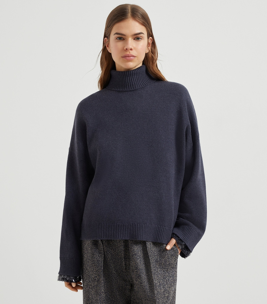 Sequin-Detail Rollneck Sweater C7186 Image 2