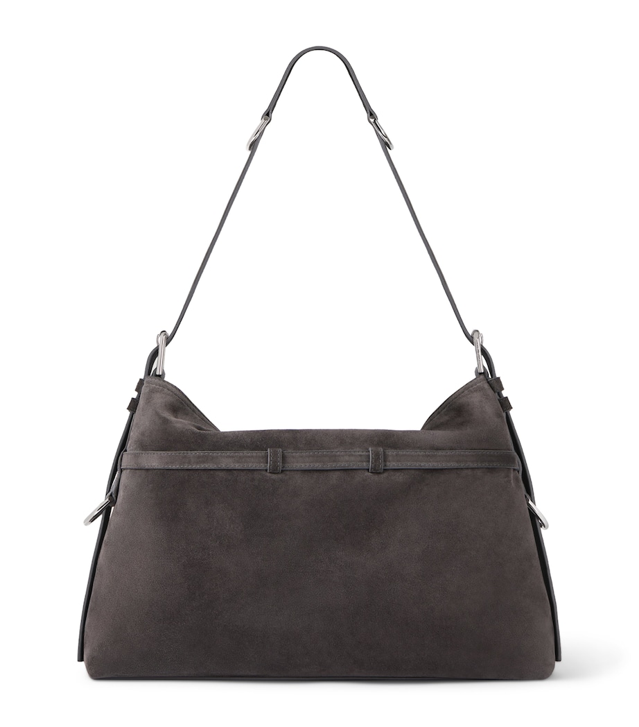 Givenchy Medium Suede Voyou Shoulder Bag Dark Grey Image 1