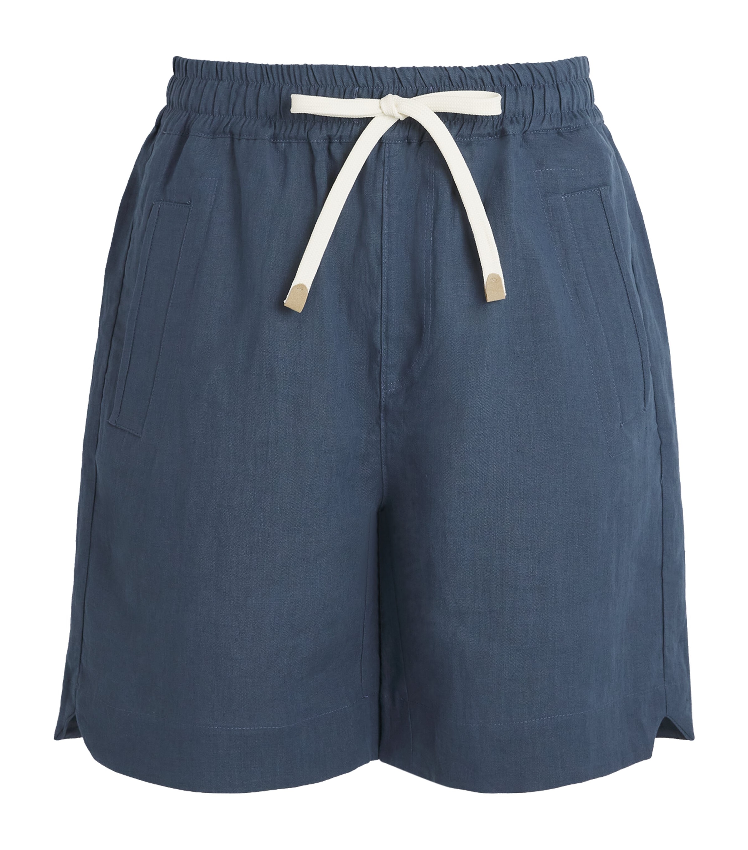 Eleventy Mens Linen Drawstring Bermuda Shorts Royal Image 1