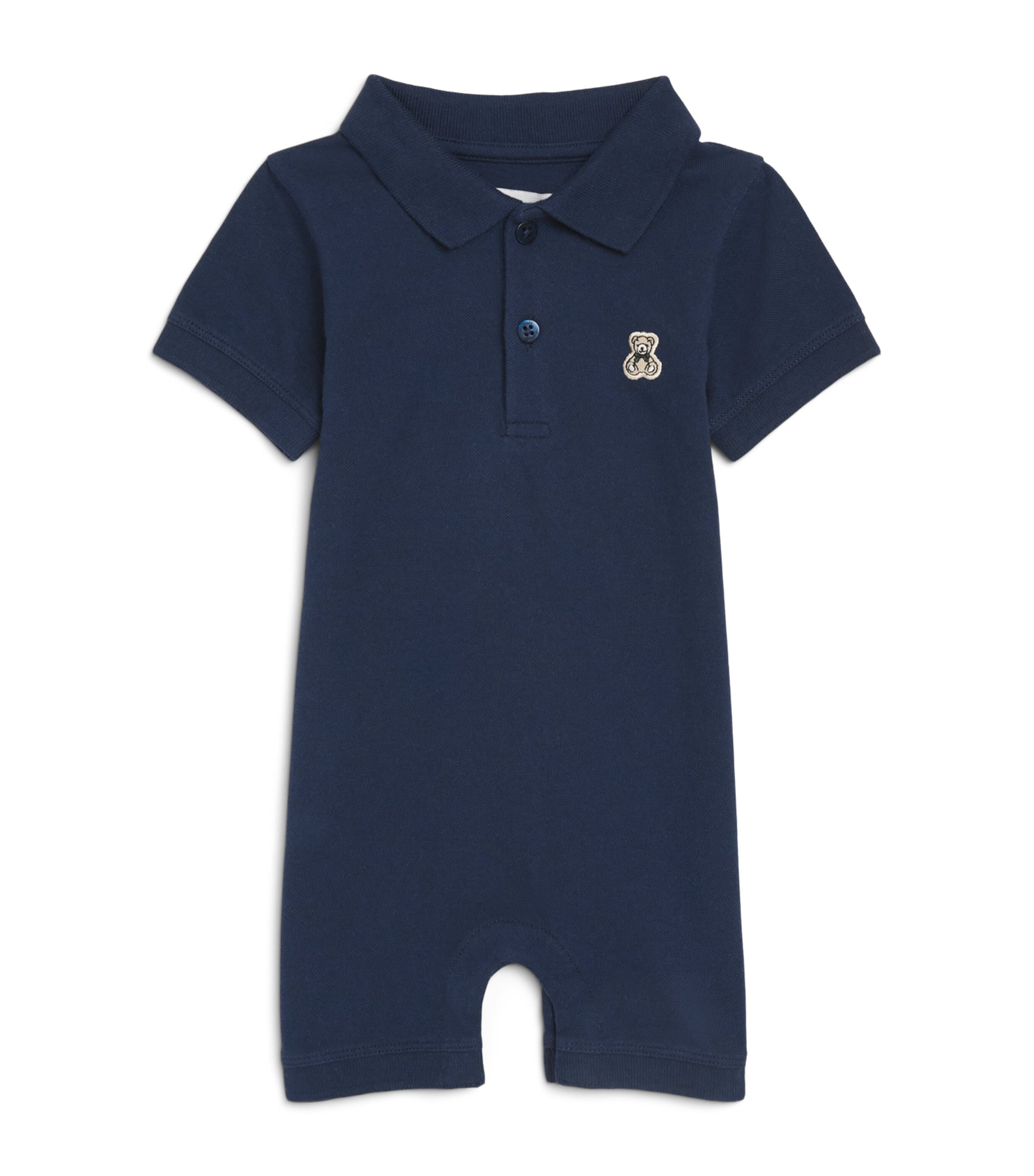 Harrods Cotton Henry Bear Bodysuit (0-18 Months) Navy Image 1