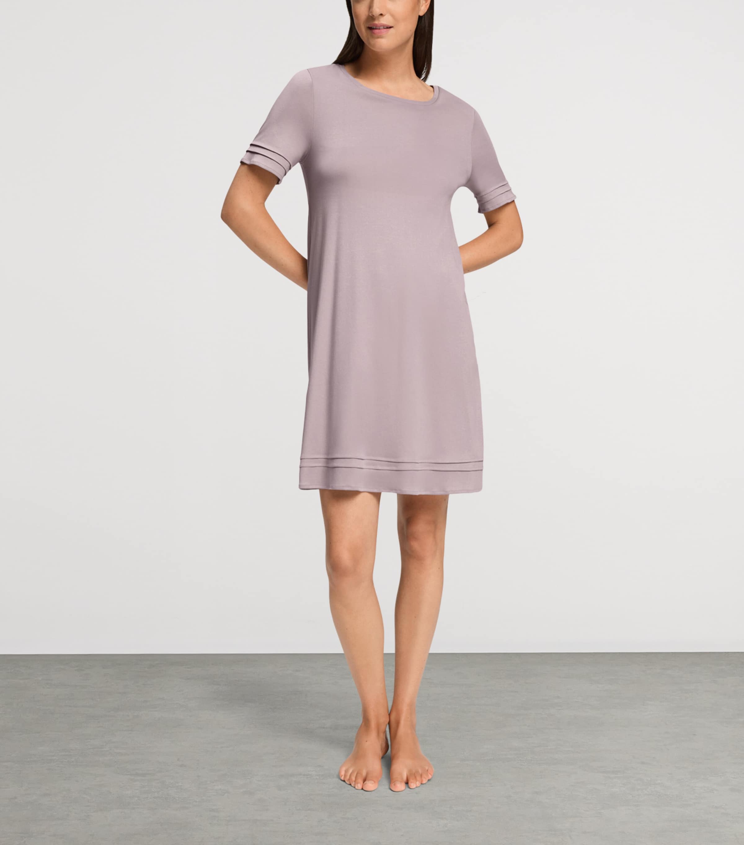Hanro Womens Cotton Pilar Nightdress Stormy Rose Image 2