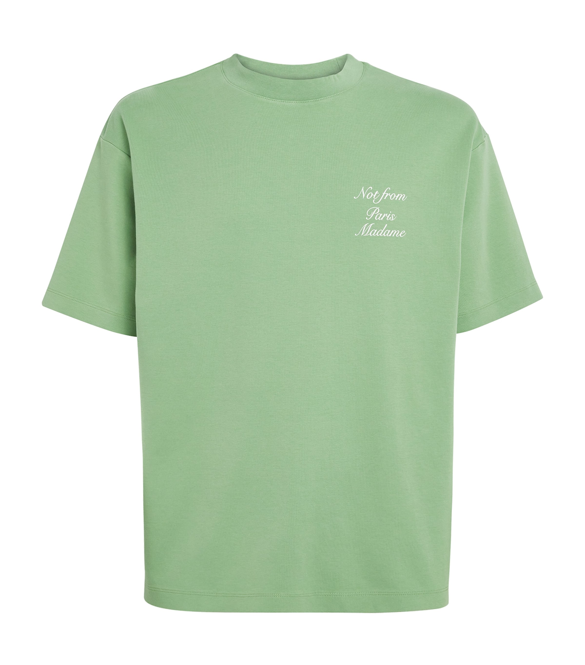 Drôle De Monsieur Mens Cotton Slogan T-Shirt Light Green Image 1