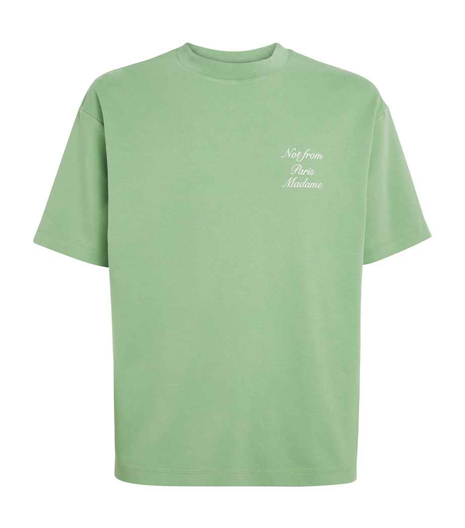 Drôle De Monsieur Mens Cotton Slogan T-Shirt Light Green Image 1