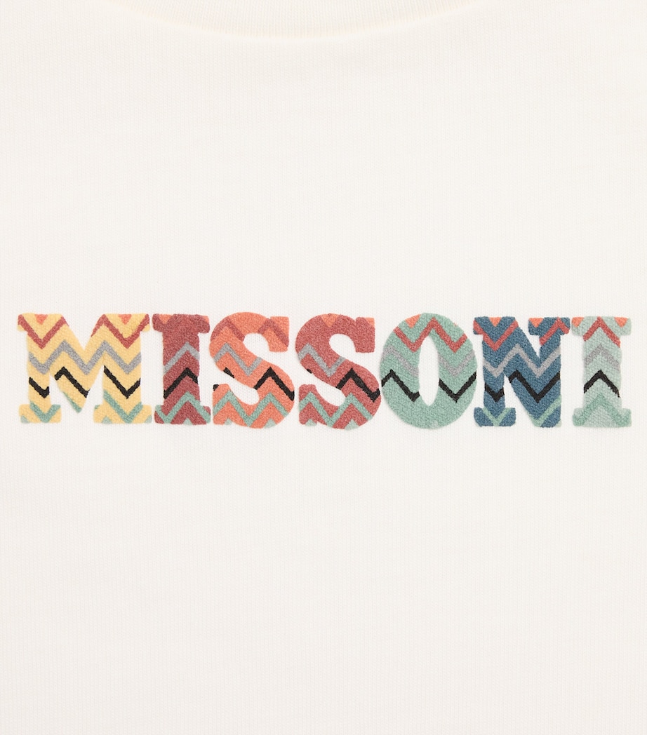 Missoni Kids Cotton Logo T-Shirt (4-14 Years) Ivory Image 3