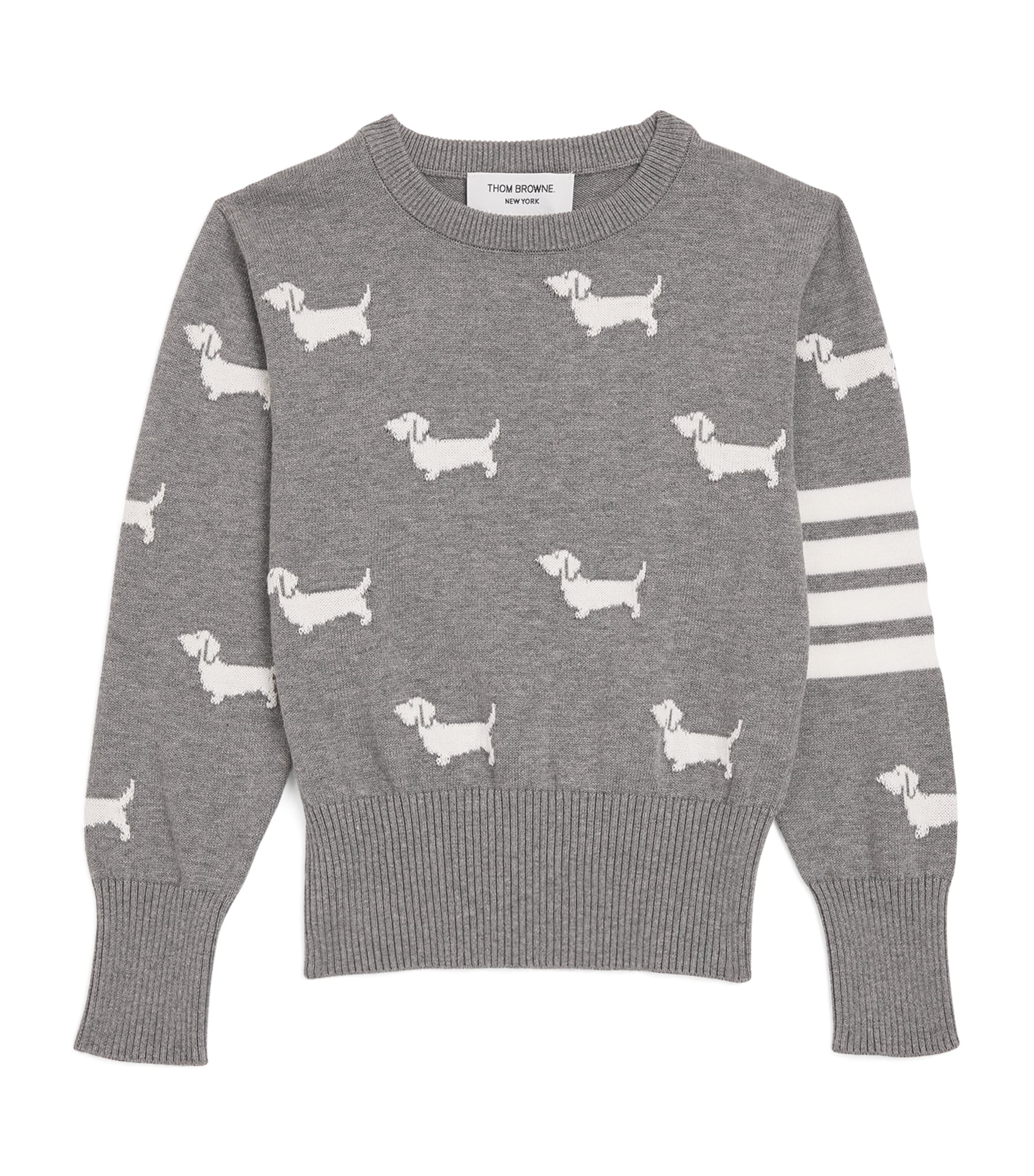 Thom Browne Kids Cotton Dog Print Sweater (2-12 Years